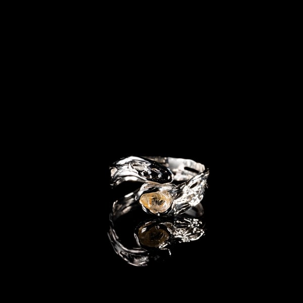 Каблучка з рутилованим кварцом