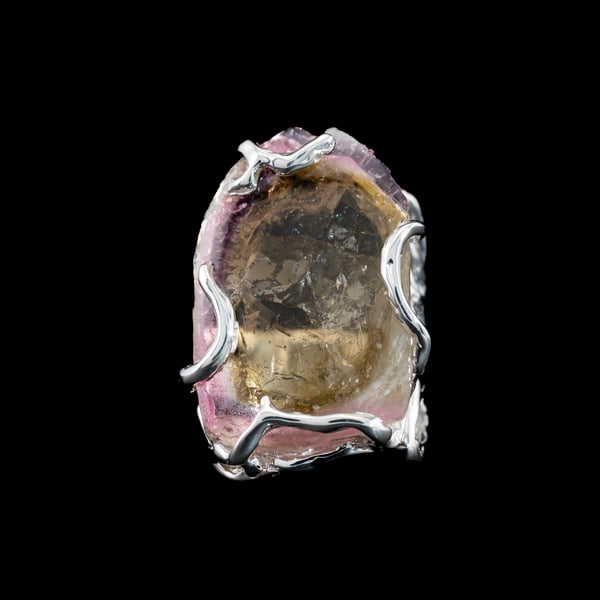 Каблучка з кавуновим турмаліном