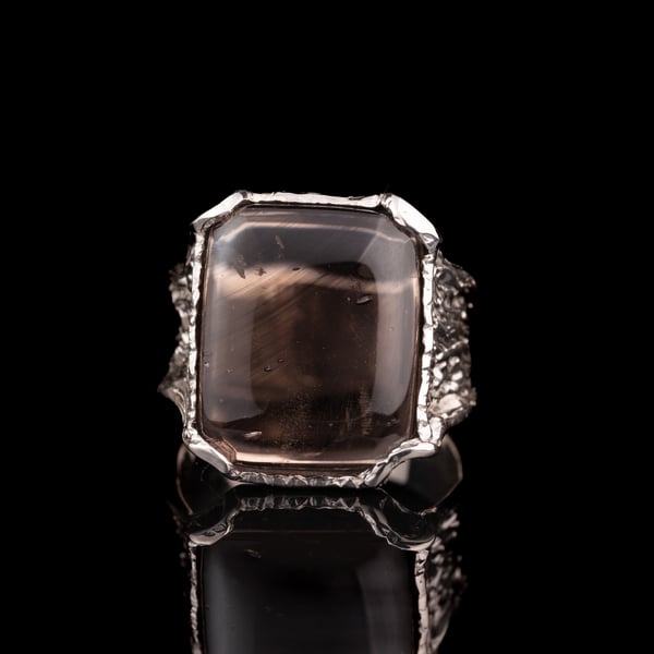 Каблучка з обсидіаном