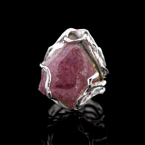 Каблучка з кавуновим турмаліном