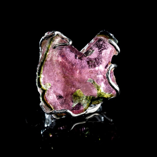 Каблучка з кавуновим турмаліном