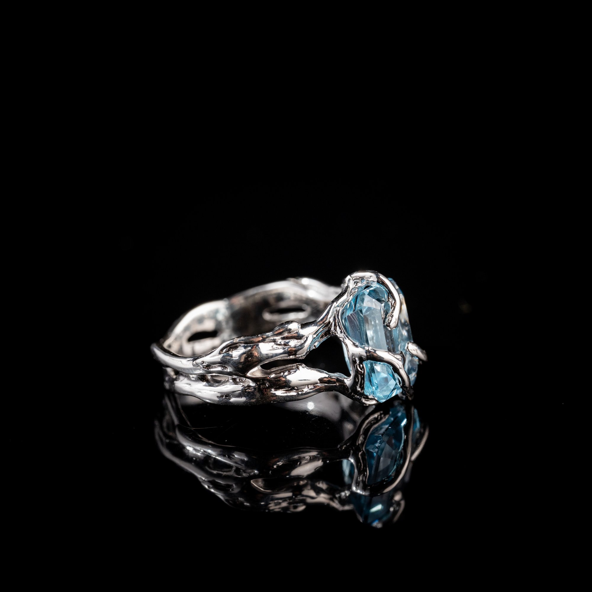 Каблучка з блакитним топазом - зображення 3