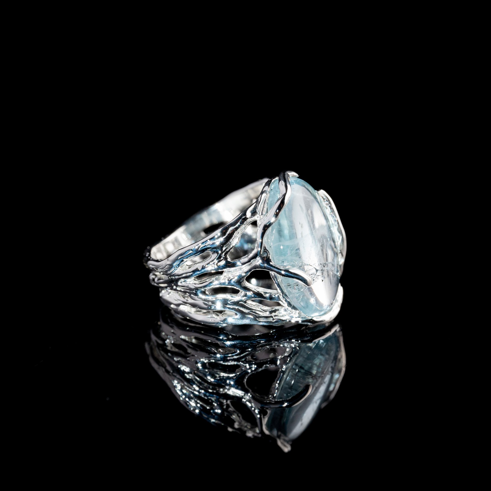 Каблучка з блакитним топазом - зображення 3