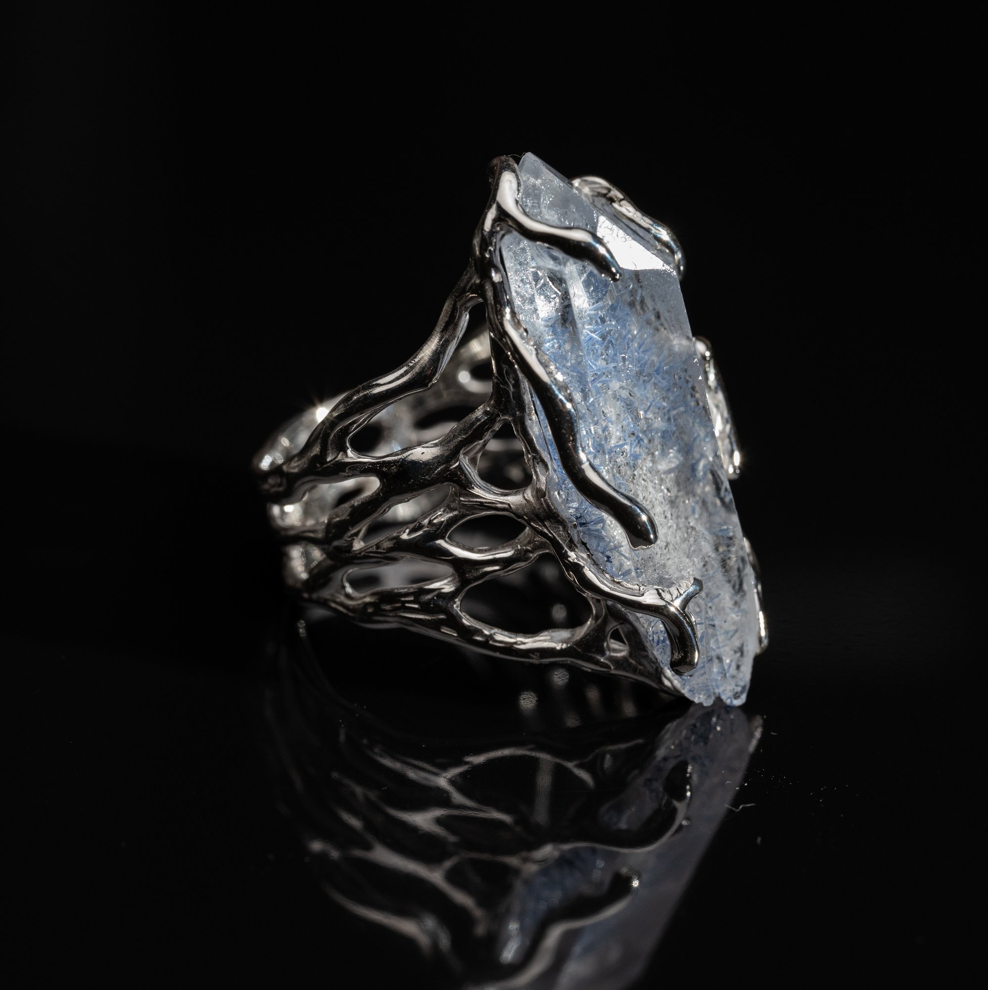 Каблучка з кварцом з включеннями дюмортьєриту - зображення 2