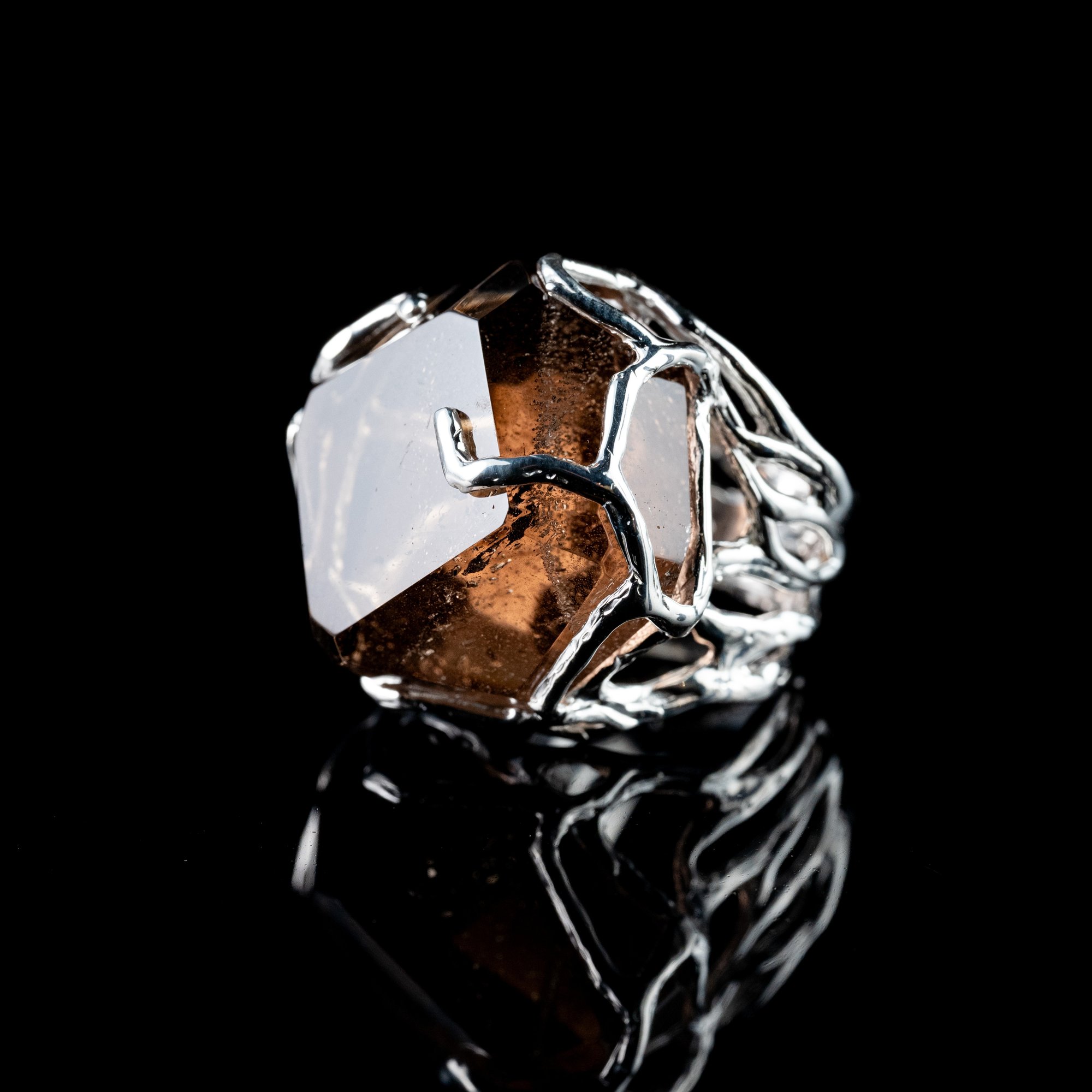 Каблучка з димчастим кварцом - зображення 2