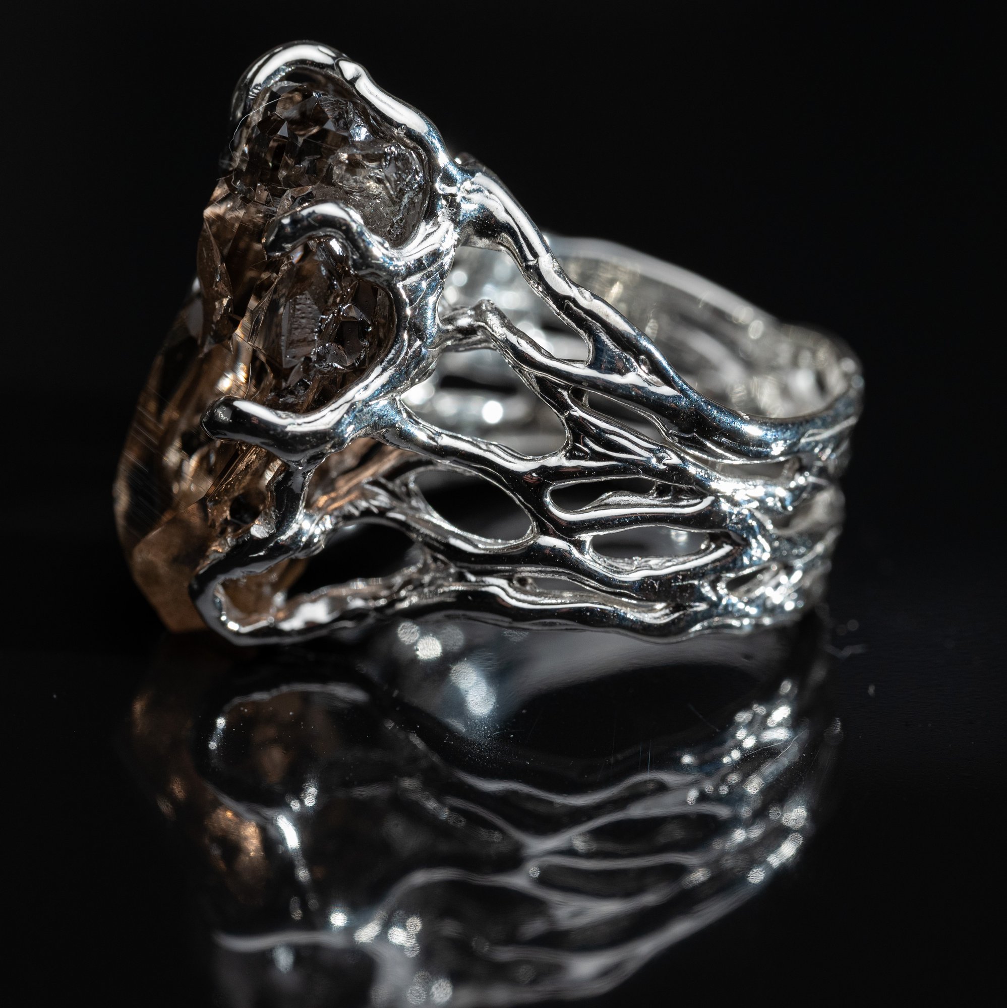 Каблучка з димчастим кварцом - зображення 3