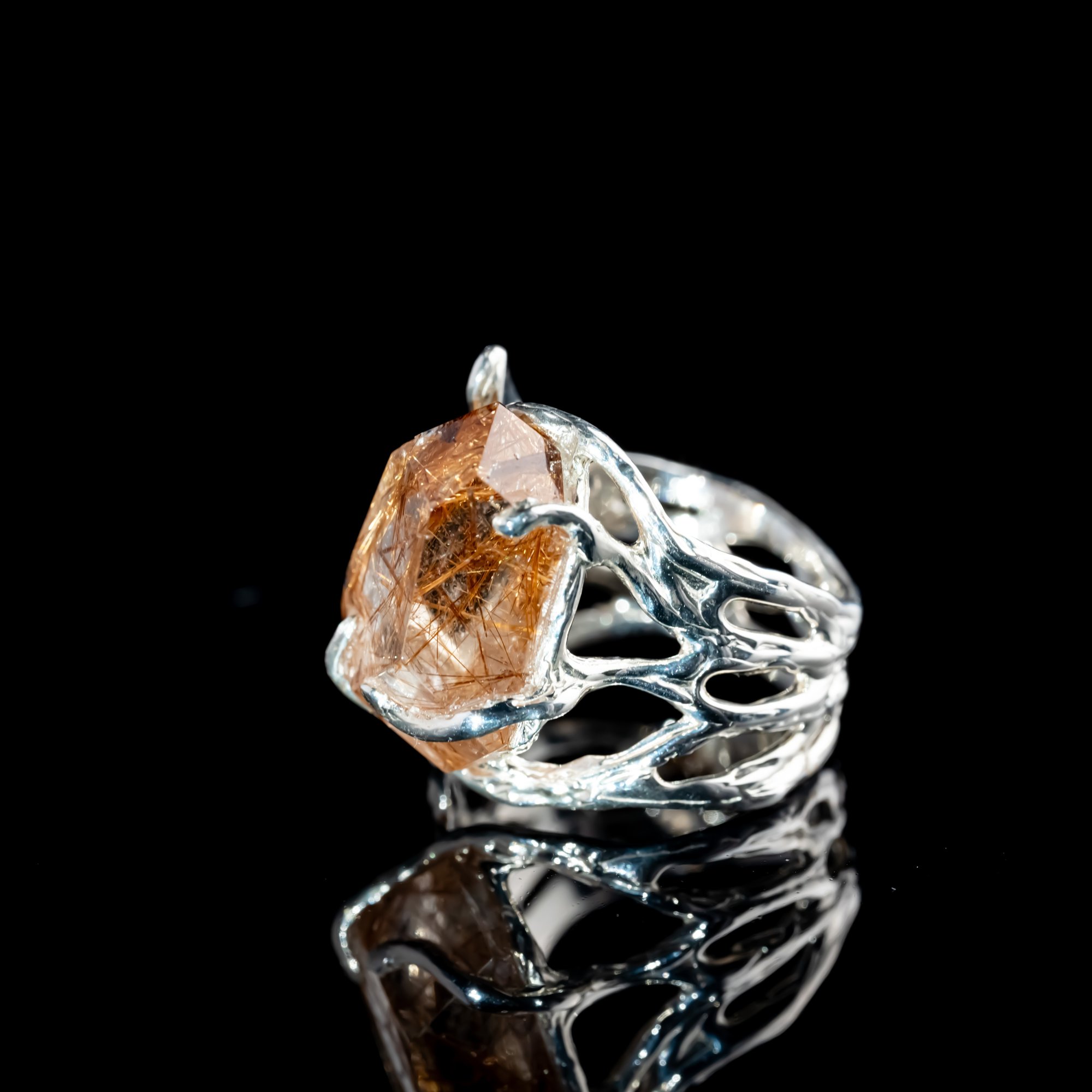 Каблучка з рутилованим кварцом - зображення 3