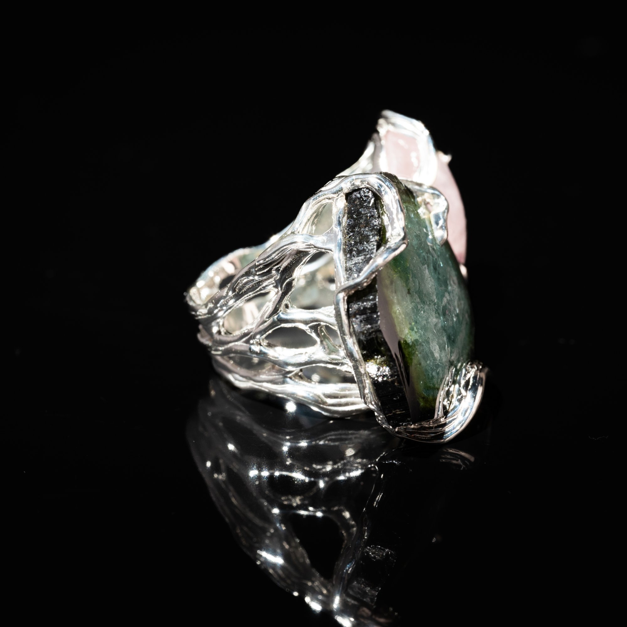 Каблучка з турмаліном та морганітом - зображення 3