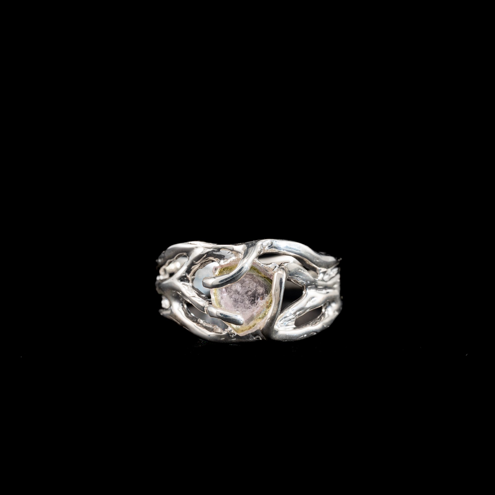 Каблучка з кавуновим турмаліном