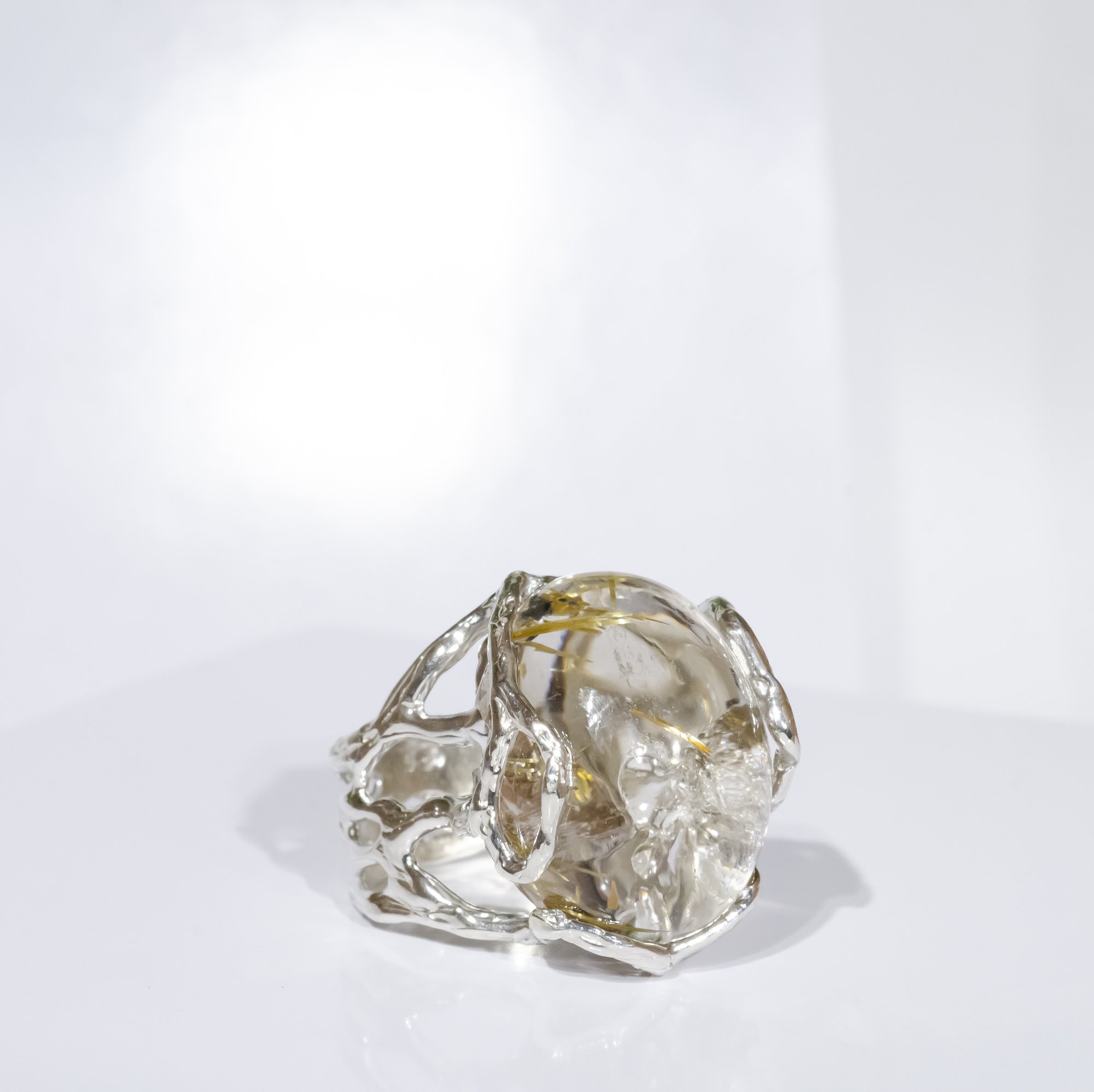 Каблучка з рутилованим кварцом