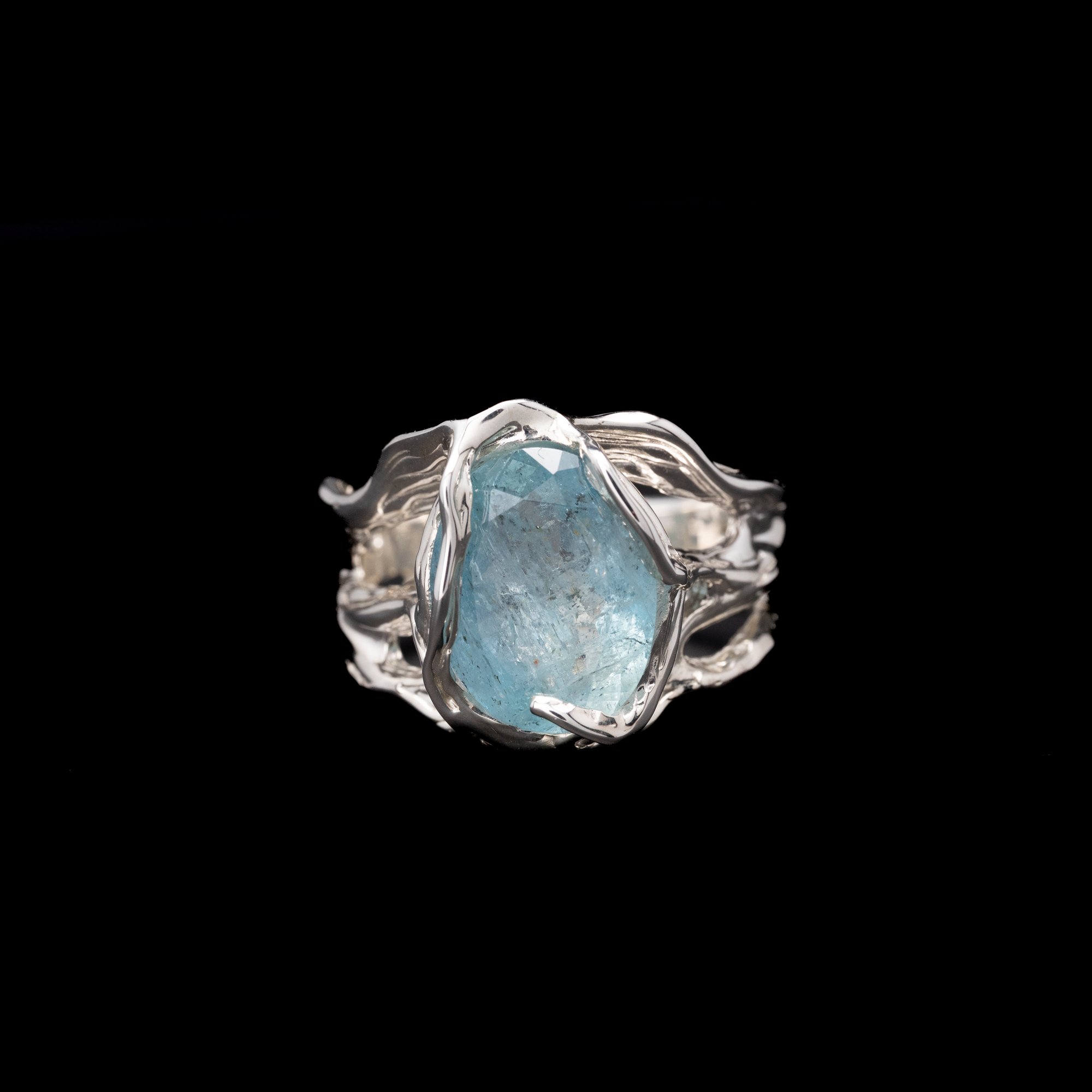 Каблучка з аквамарином