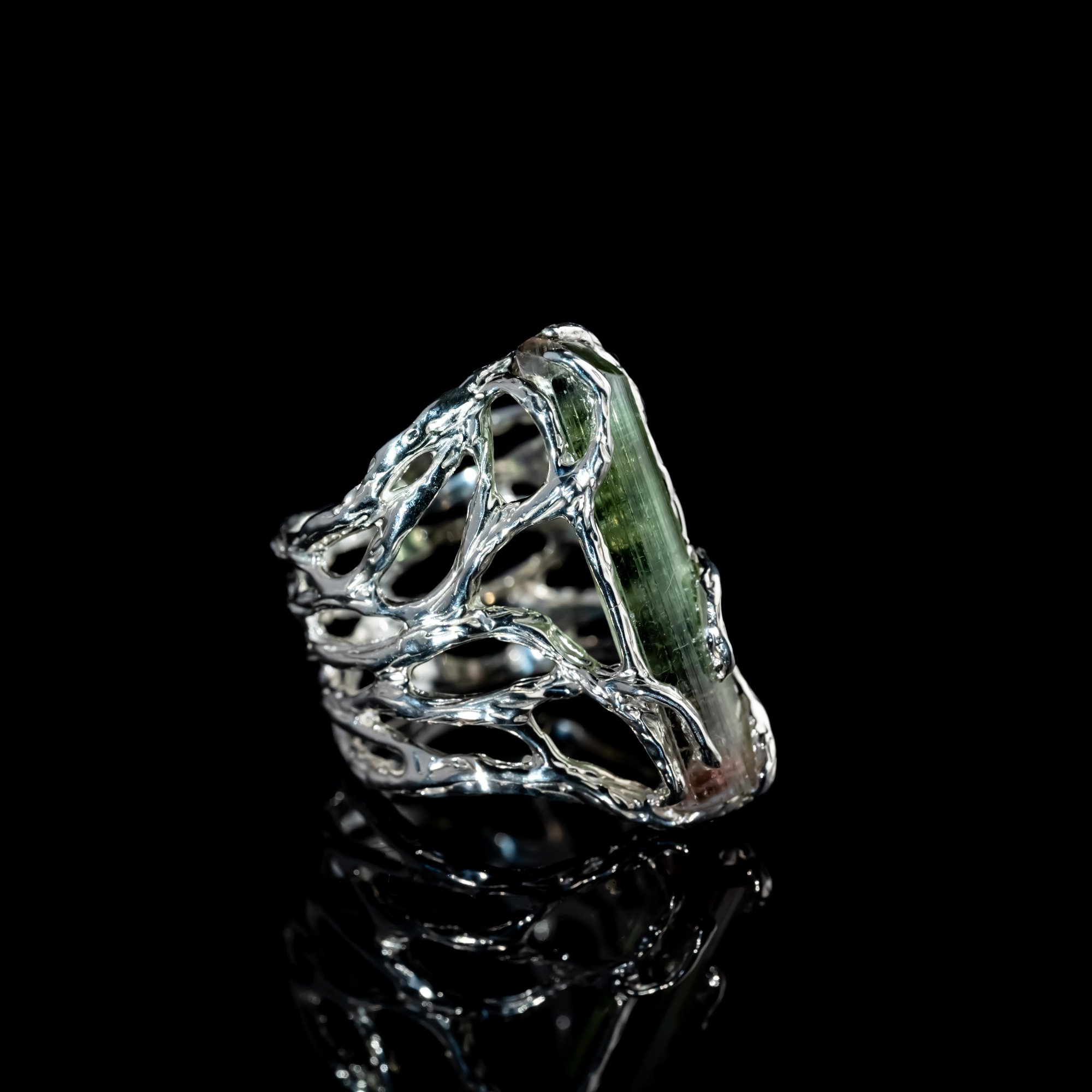 Каблучка з поліхромним турмаліном - зображення 3