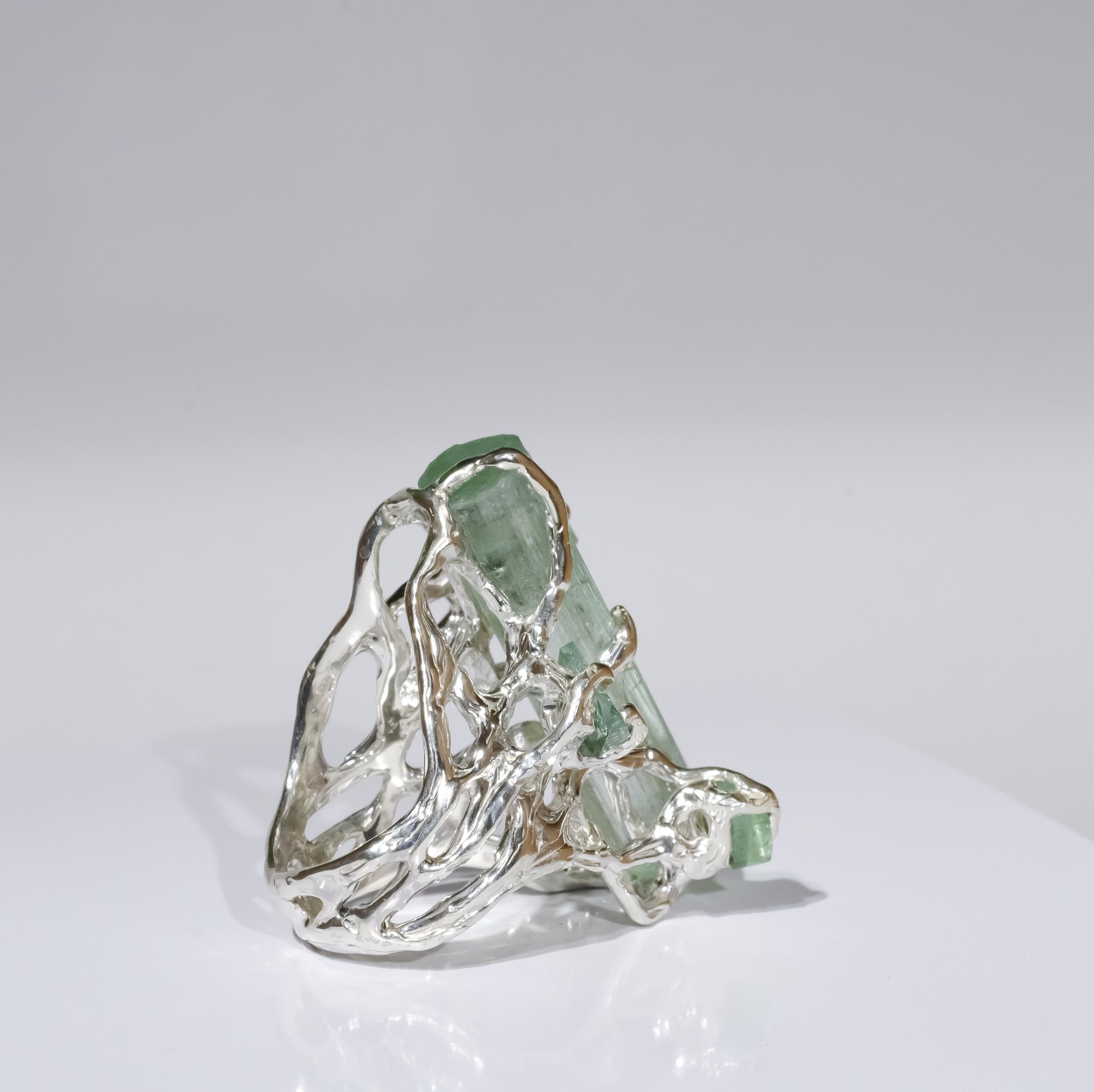 Каблучка з аквамарином та турмалінами - зображення 5