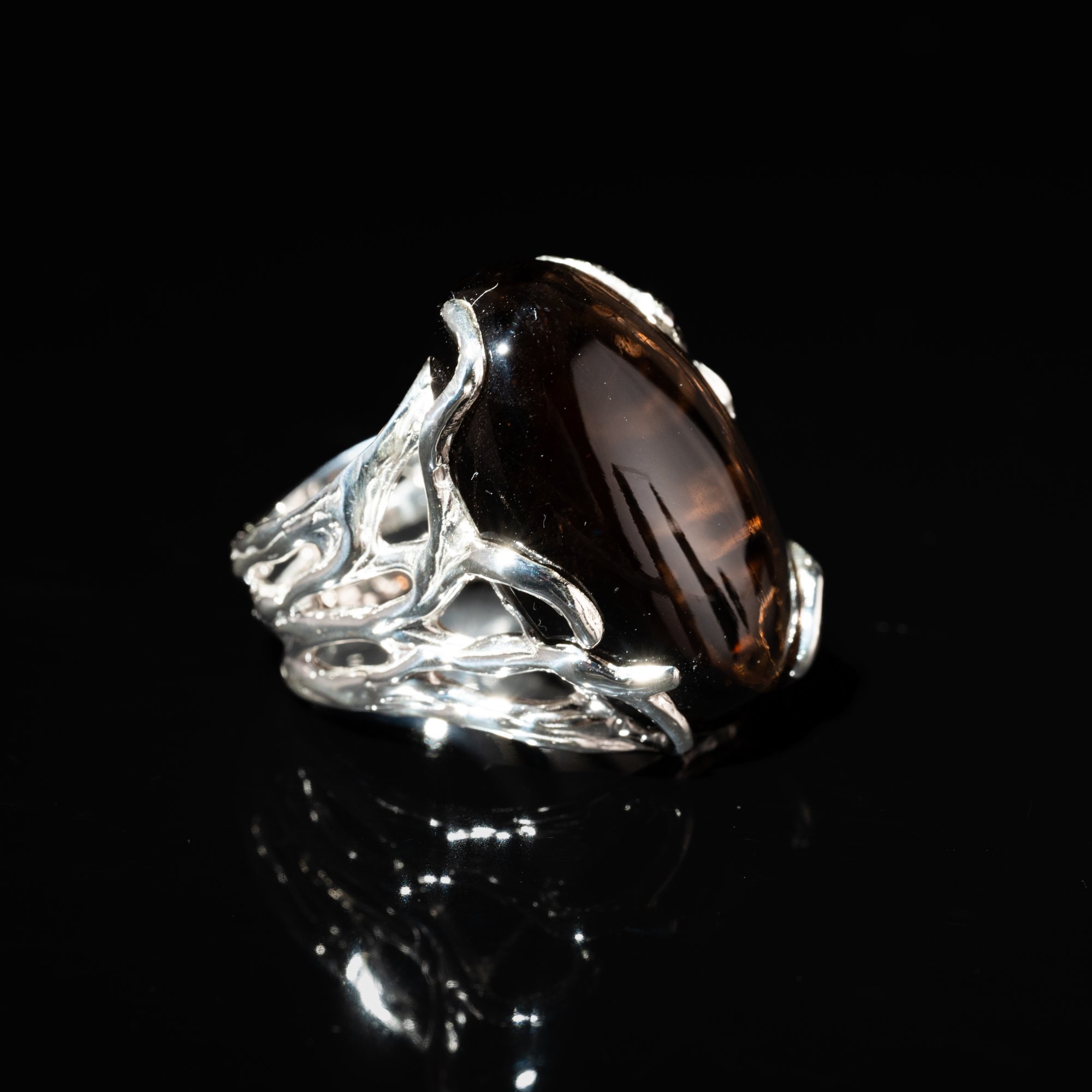 Каблучка з димчастим кварцом - 3