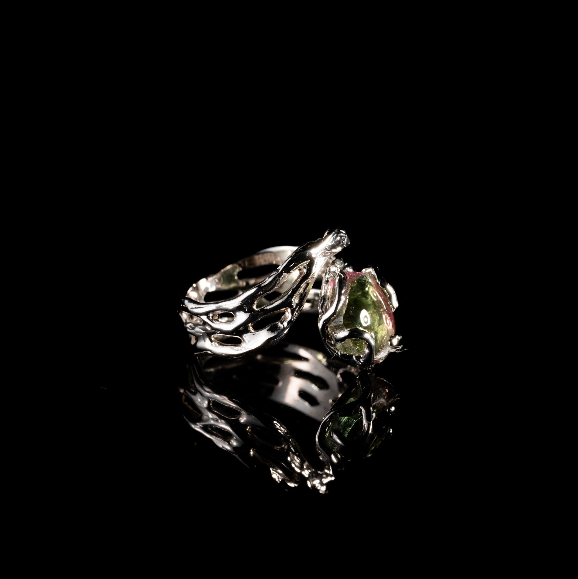 Каблучка з кавуновим турмаліном - зображення 3