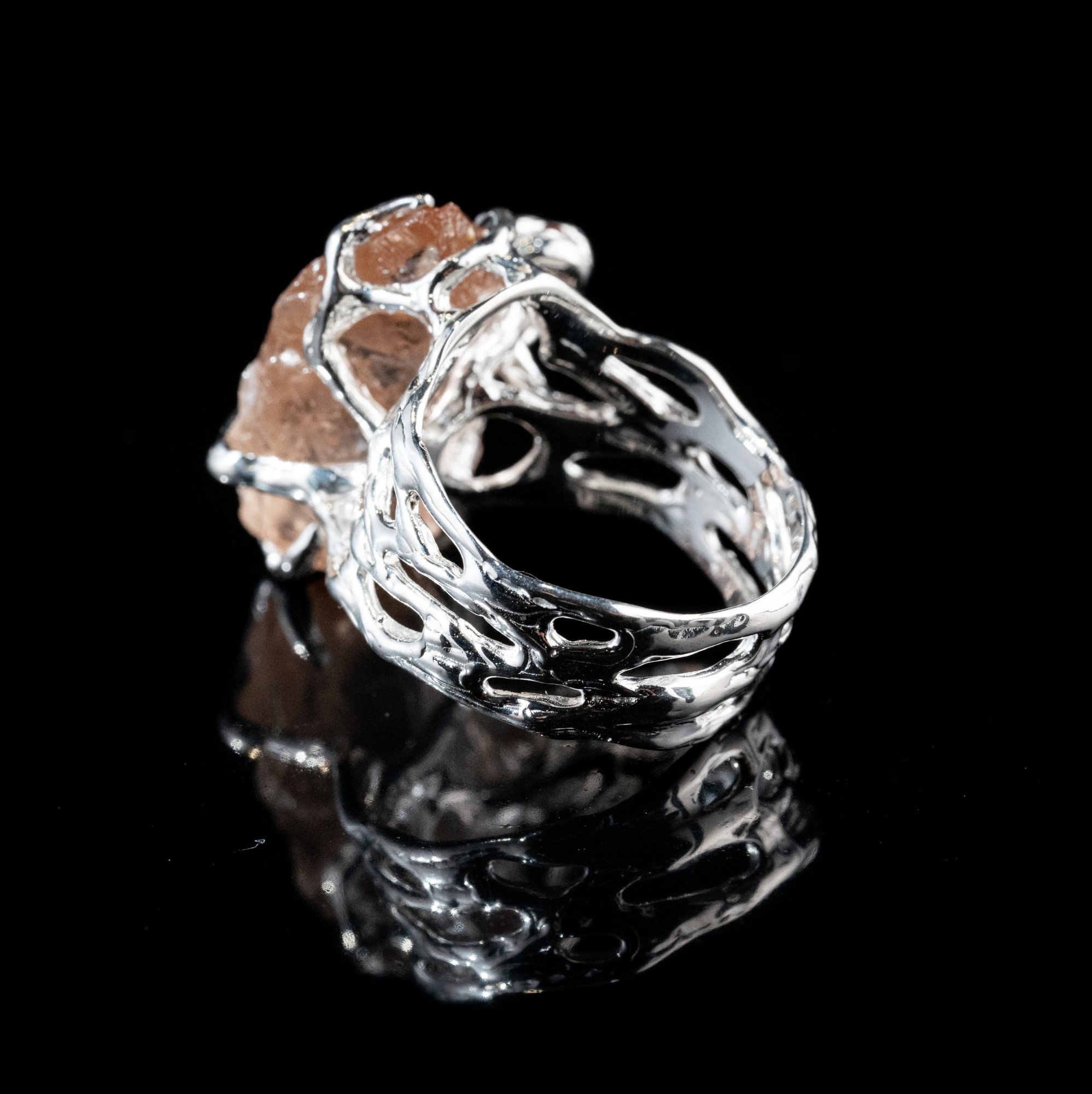 Каблучка з винним топазом та гранатом - зображення 4