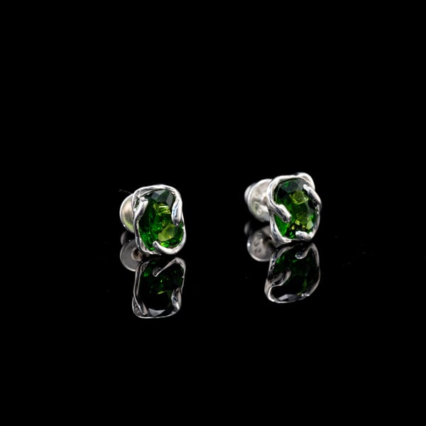 Chrome Diopside Stud Earrings
