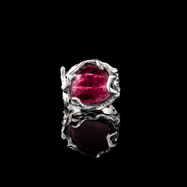 Каблучка з кавуновим турмаліном