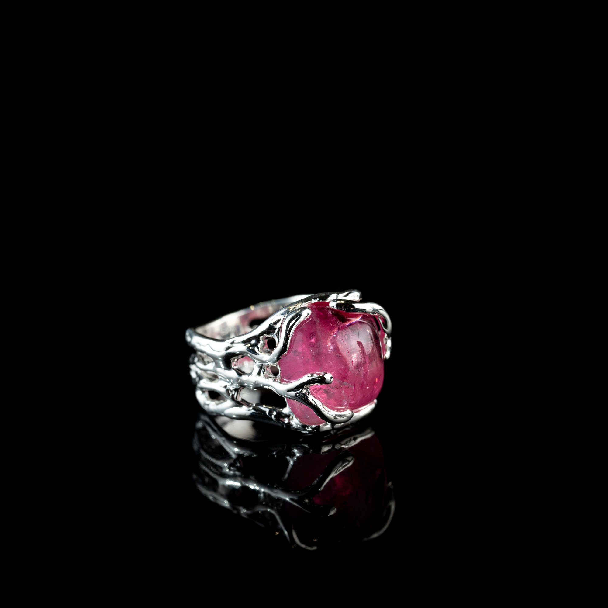 Каблучка з рожевим турмаліном - зображення 3