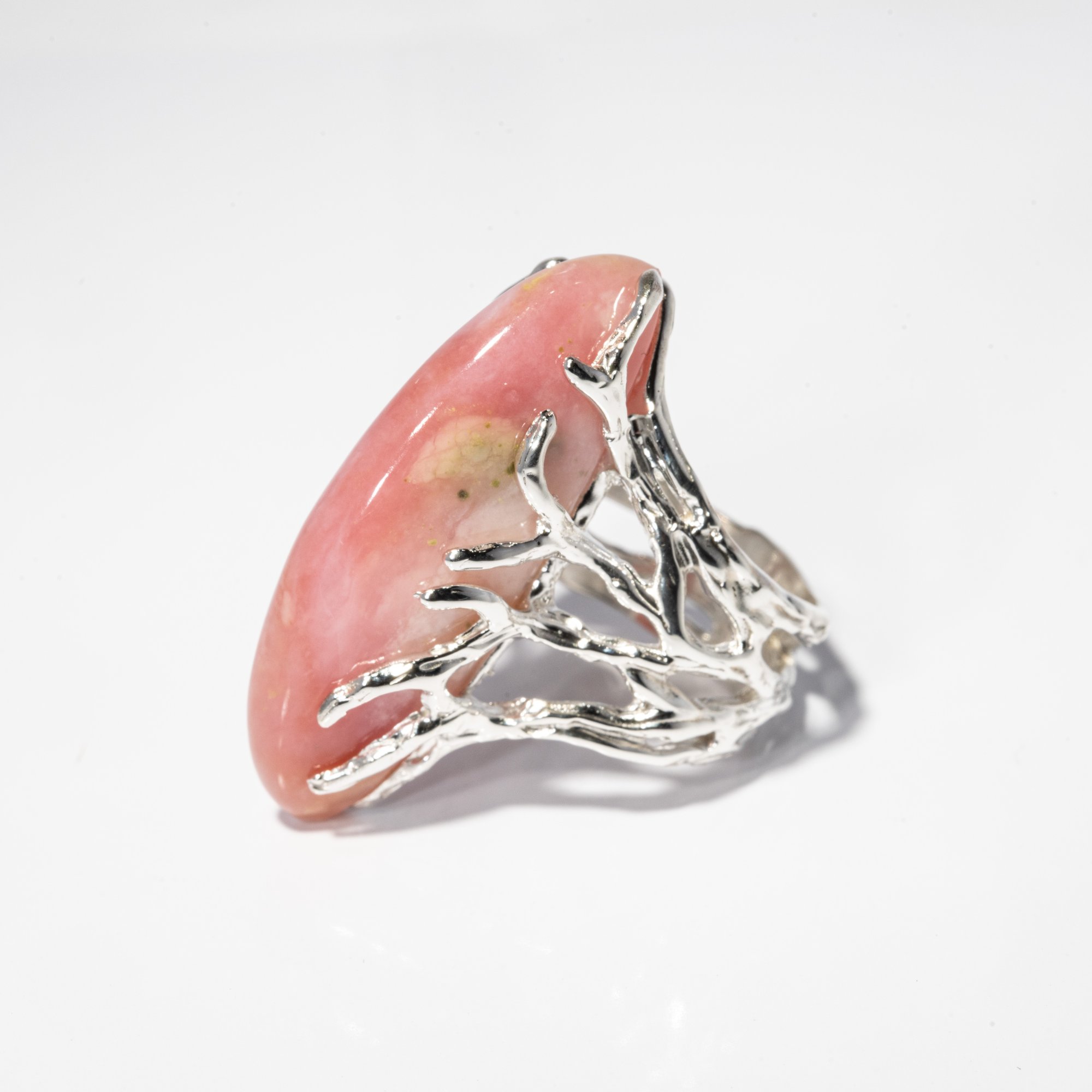 Каблучка з рожевим опалом - зображення 2