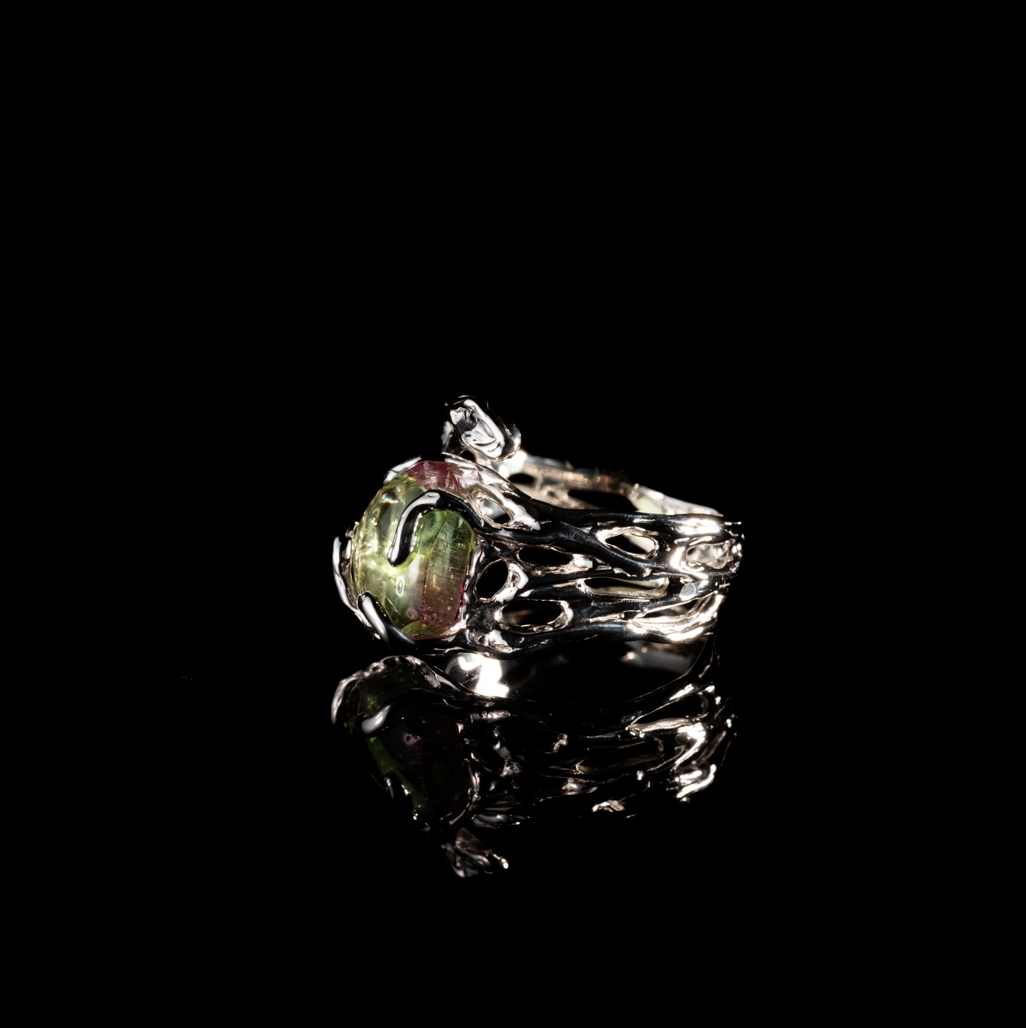 Каблучка з кавуновим турмаліном - зображення 2