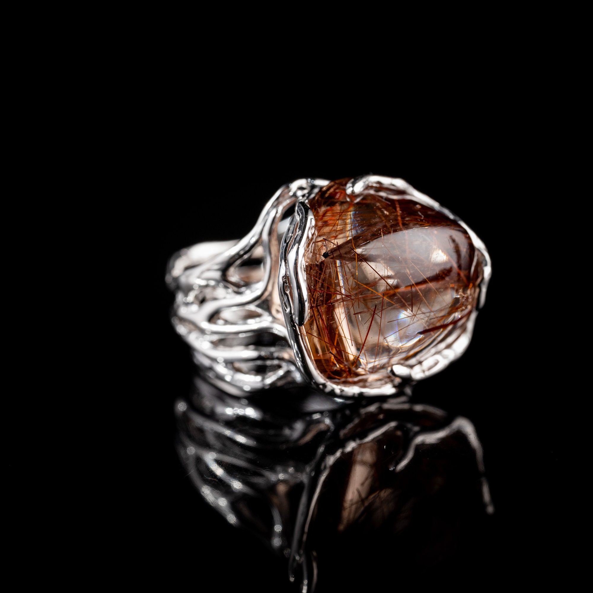 Каблучка з рутилованим кварцом - зображення 3