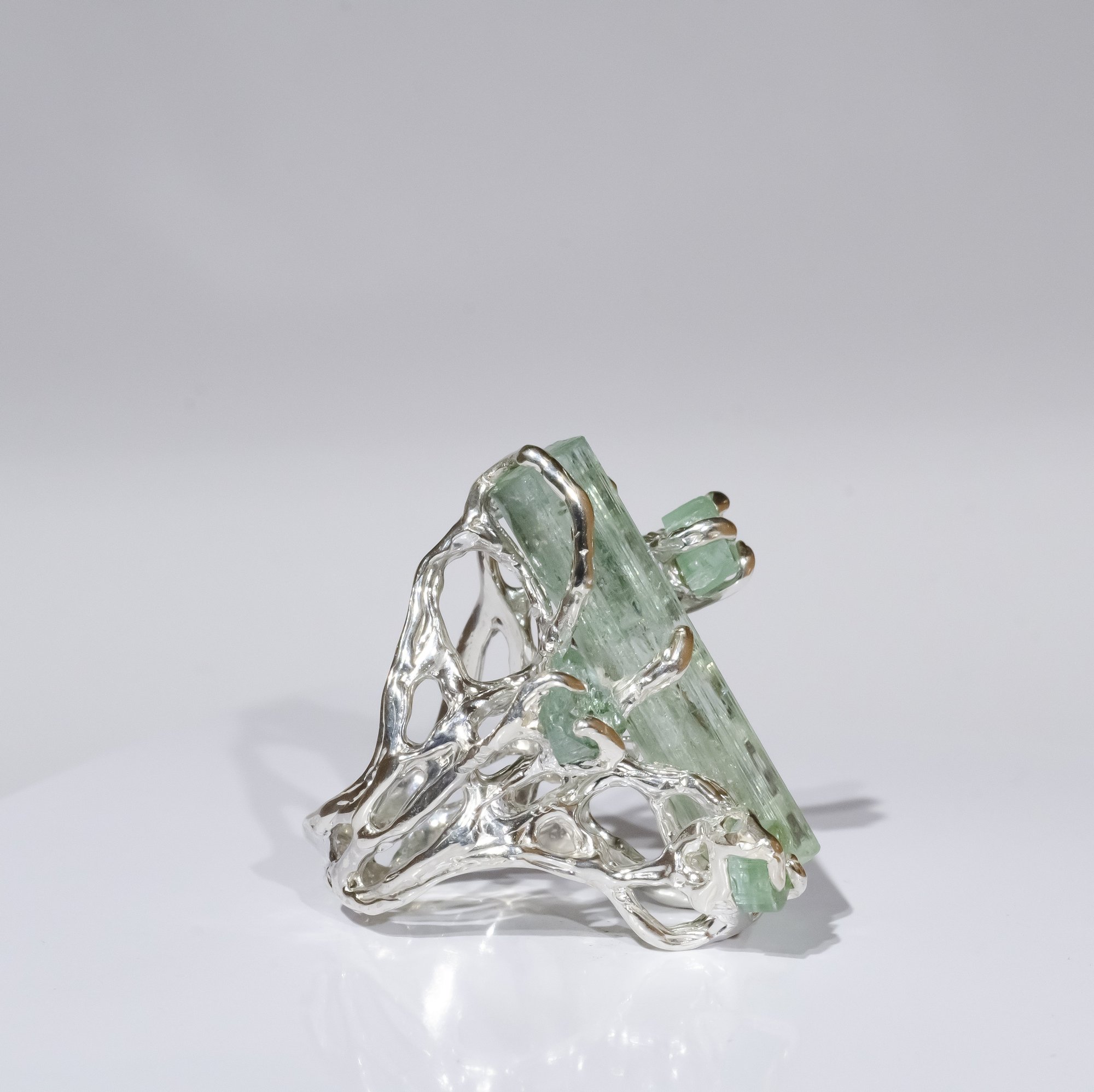 Каблучка з аквамарином та турмалінами - зображення 6