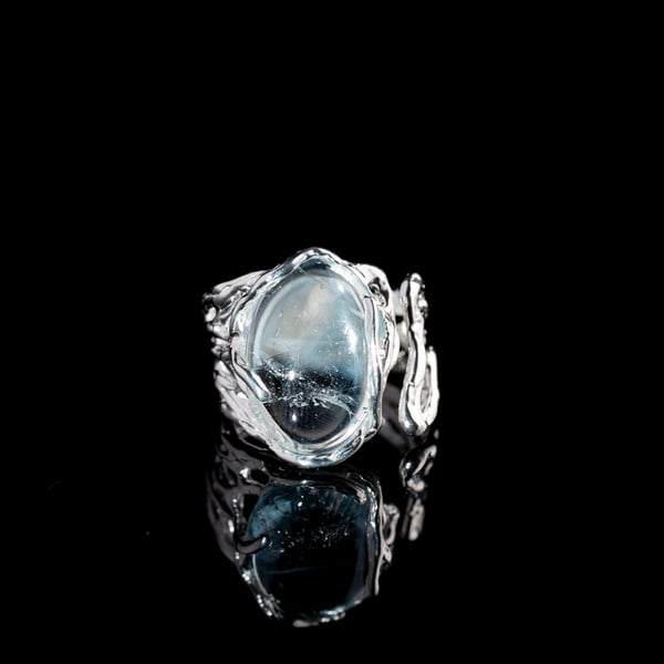 Каблучка з блакитним топазом