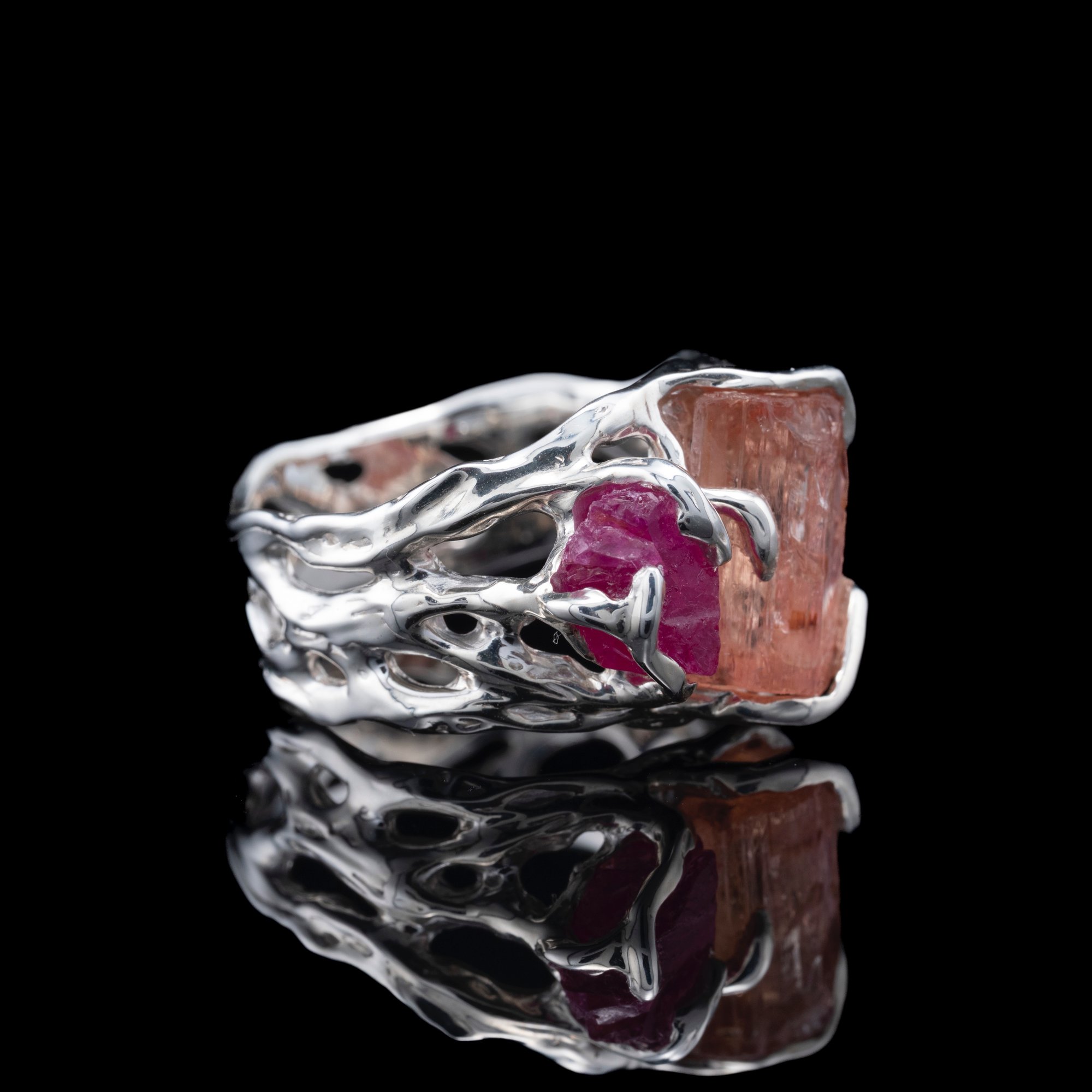 Каблучка з рубіном та топазом імперіалом - зображення 3