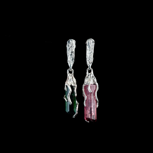 Сережки з турмалінами