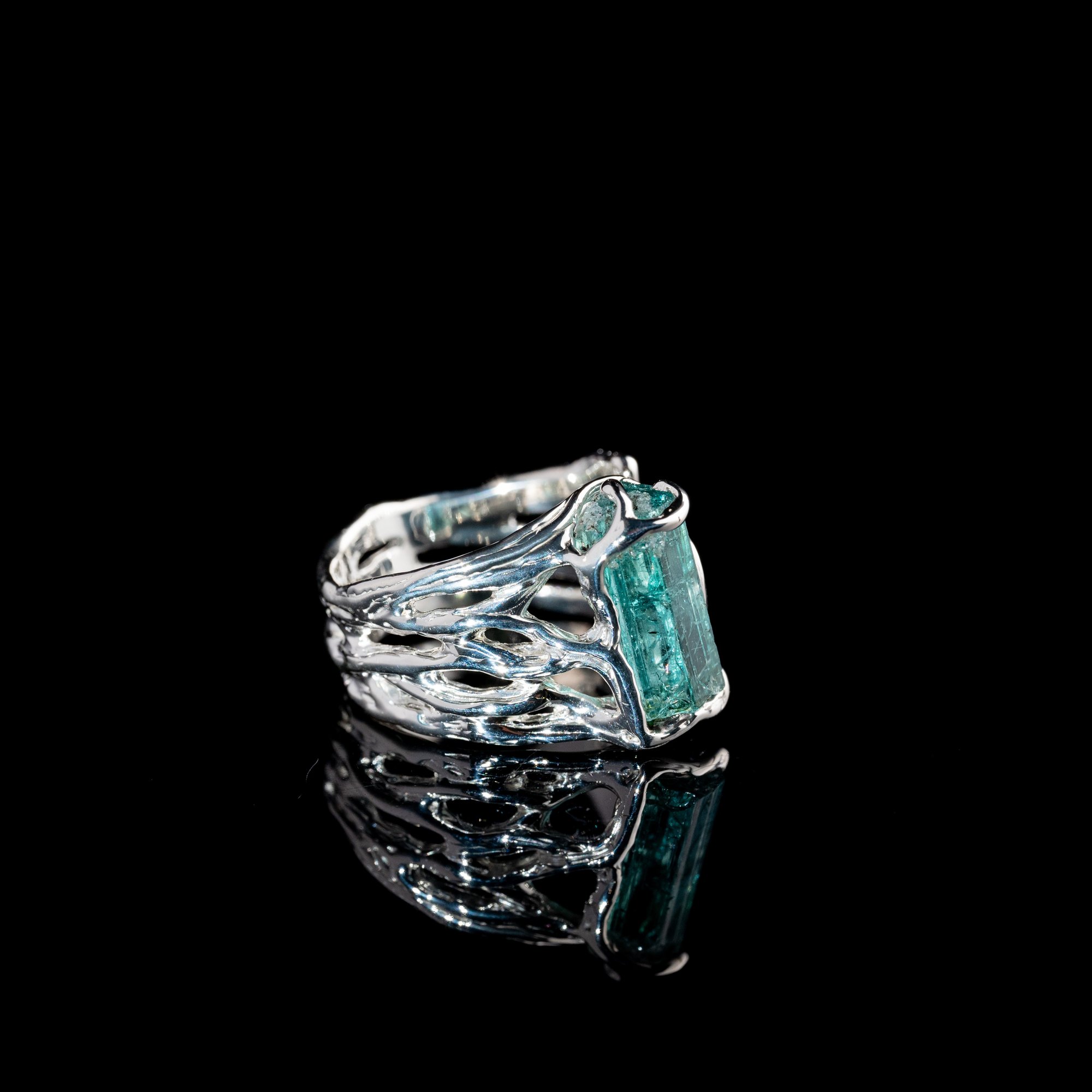 Каблучка з турмаліном індиголітом - зображення 2