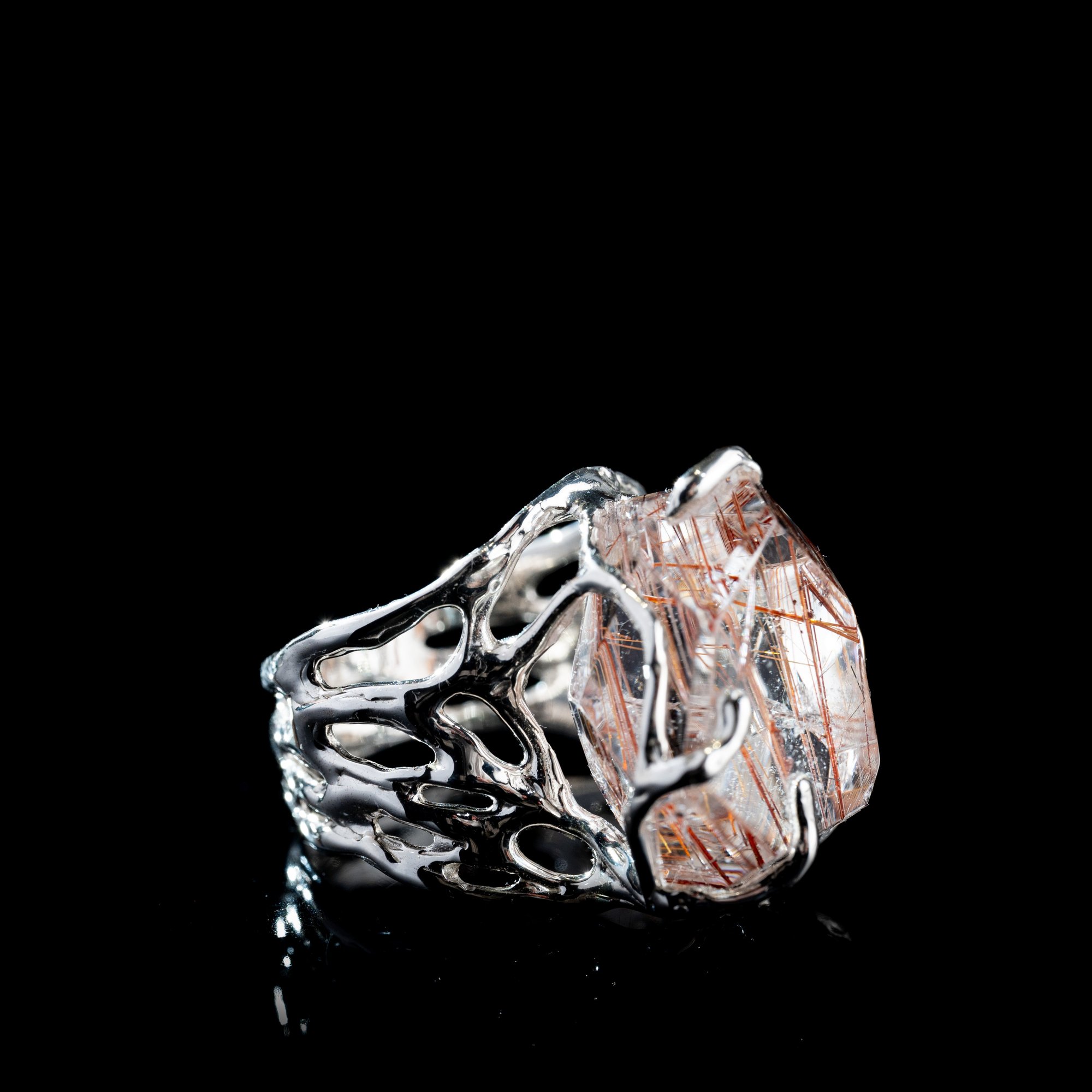 Каблучка з рутилованим кварцом - зображення 3