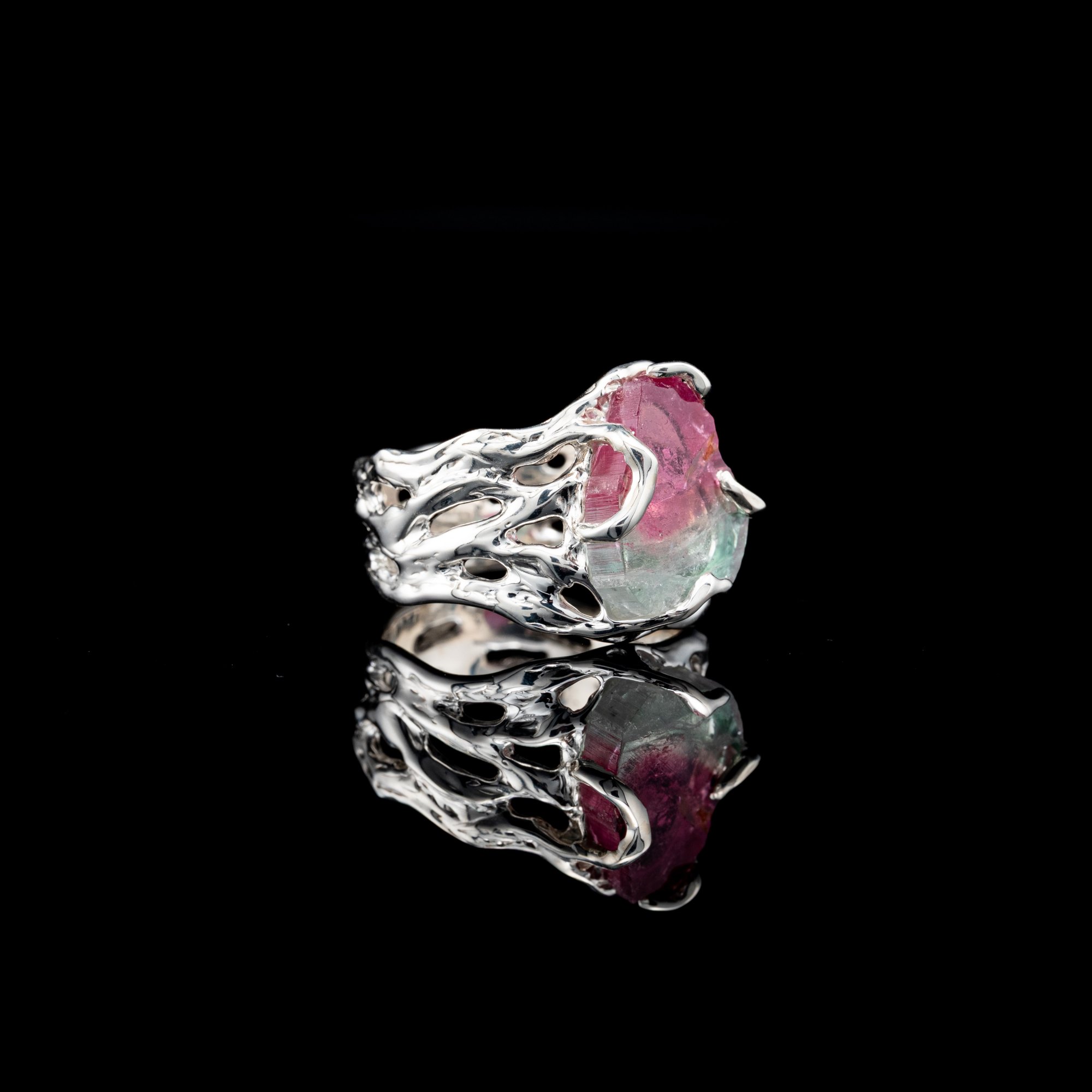 Каблучка з поліхромним турмаліном - зображення 2