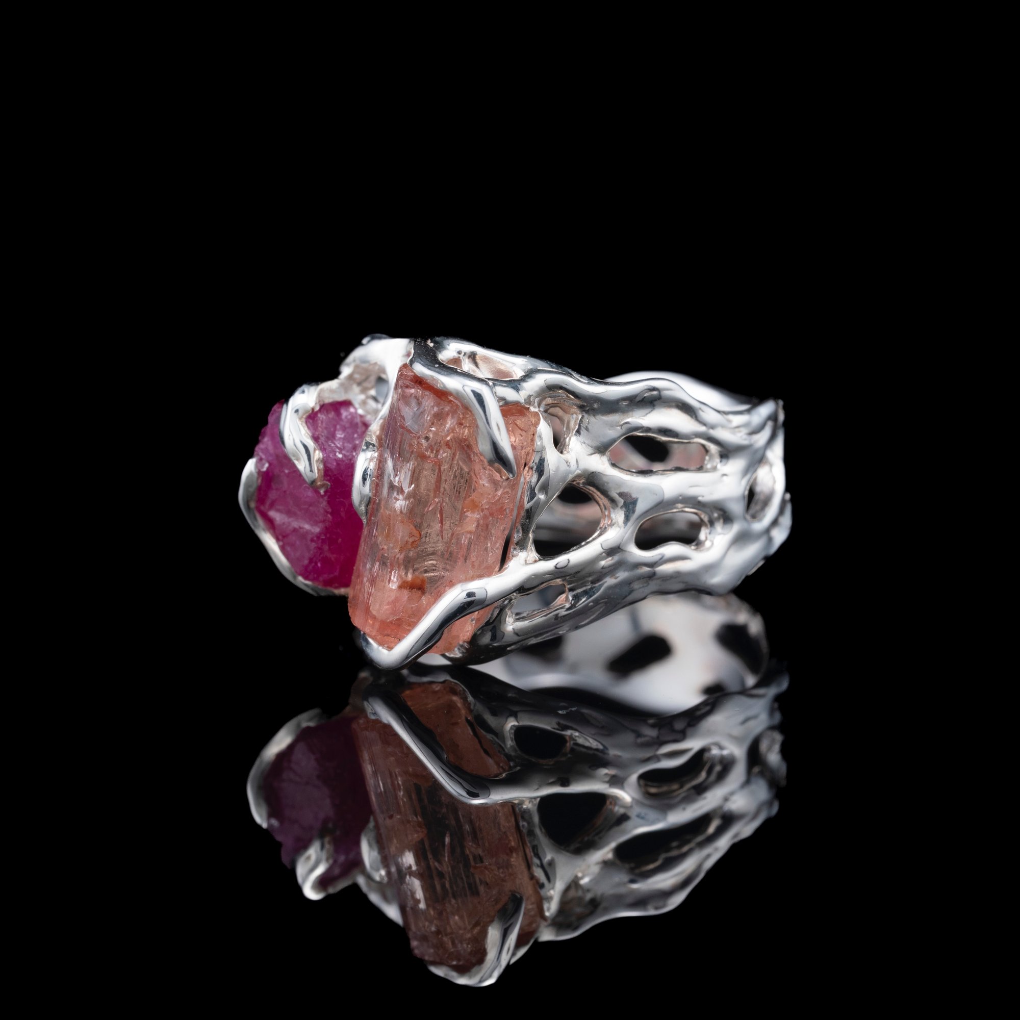 Каблучка з рубіном та топазом імперіалом - зображення 2