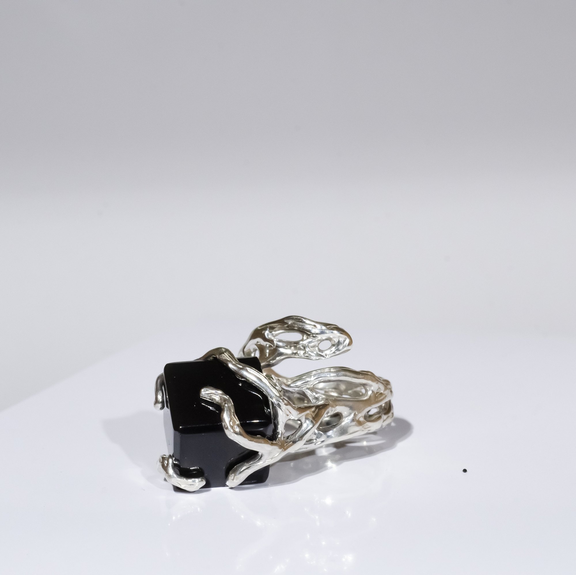 Каблучка з кубіком обсидіану - зображення 2