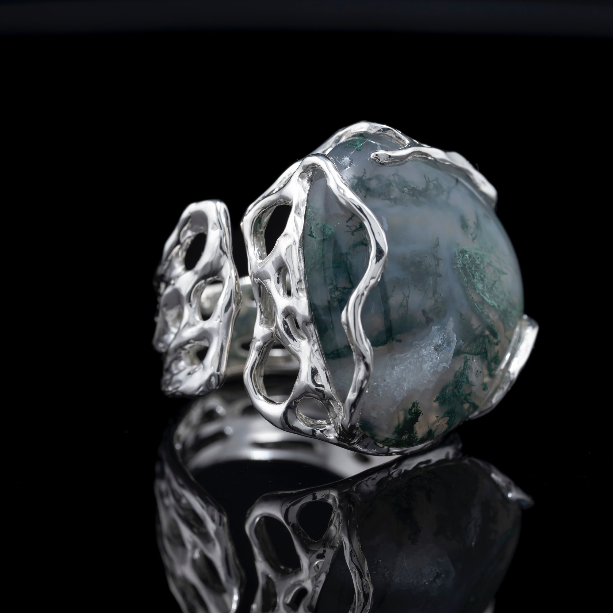 Каблучка з моховим агатом - зображення 3