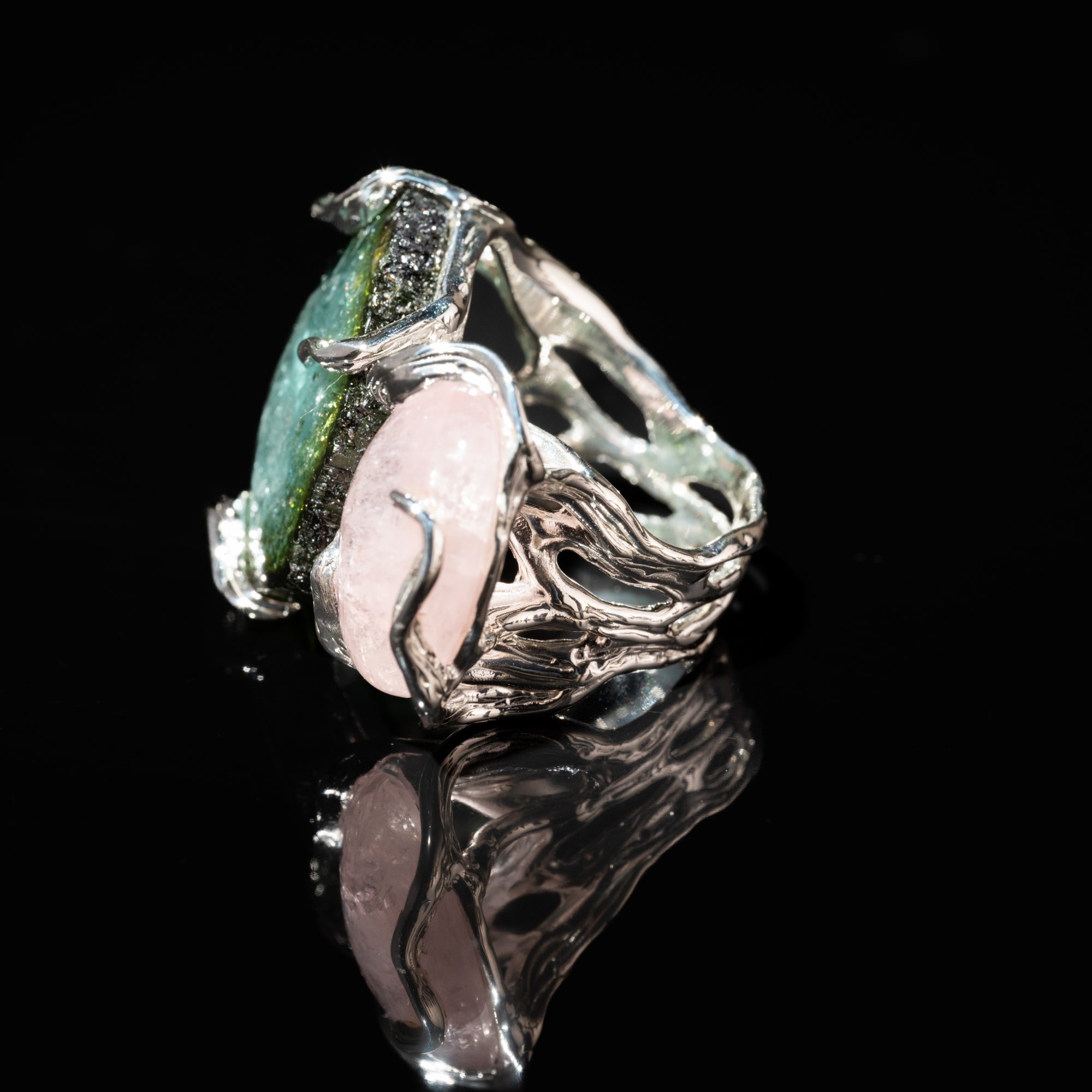 Каблучка з турмаліном та морганітом - зображення 2