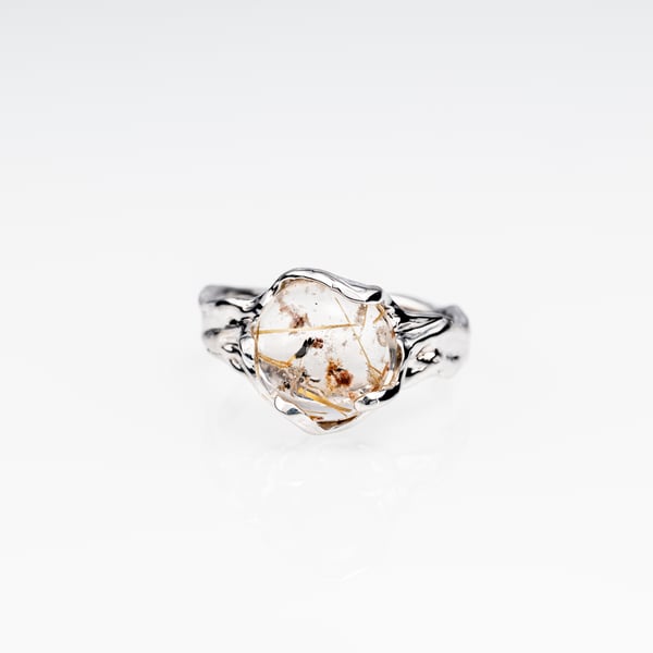 Каблучка з рутиловим кварцом