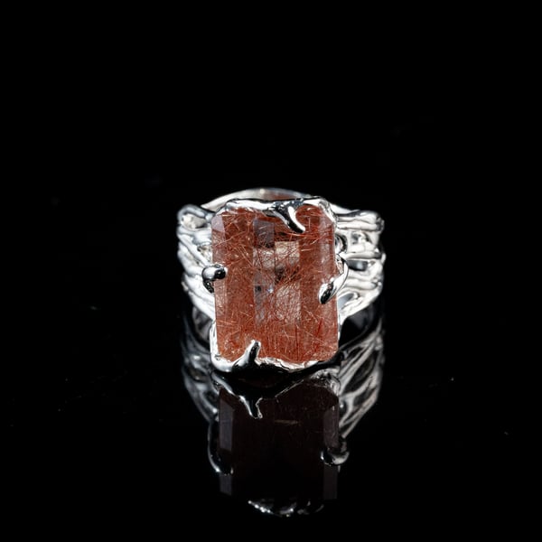 Каблучка з рутилованим кварцом