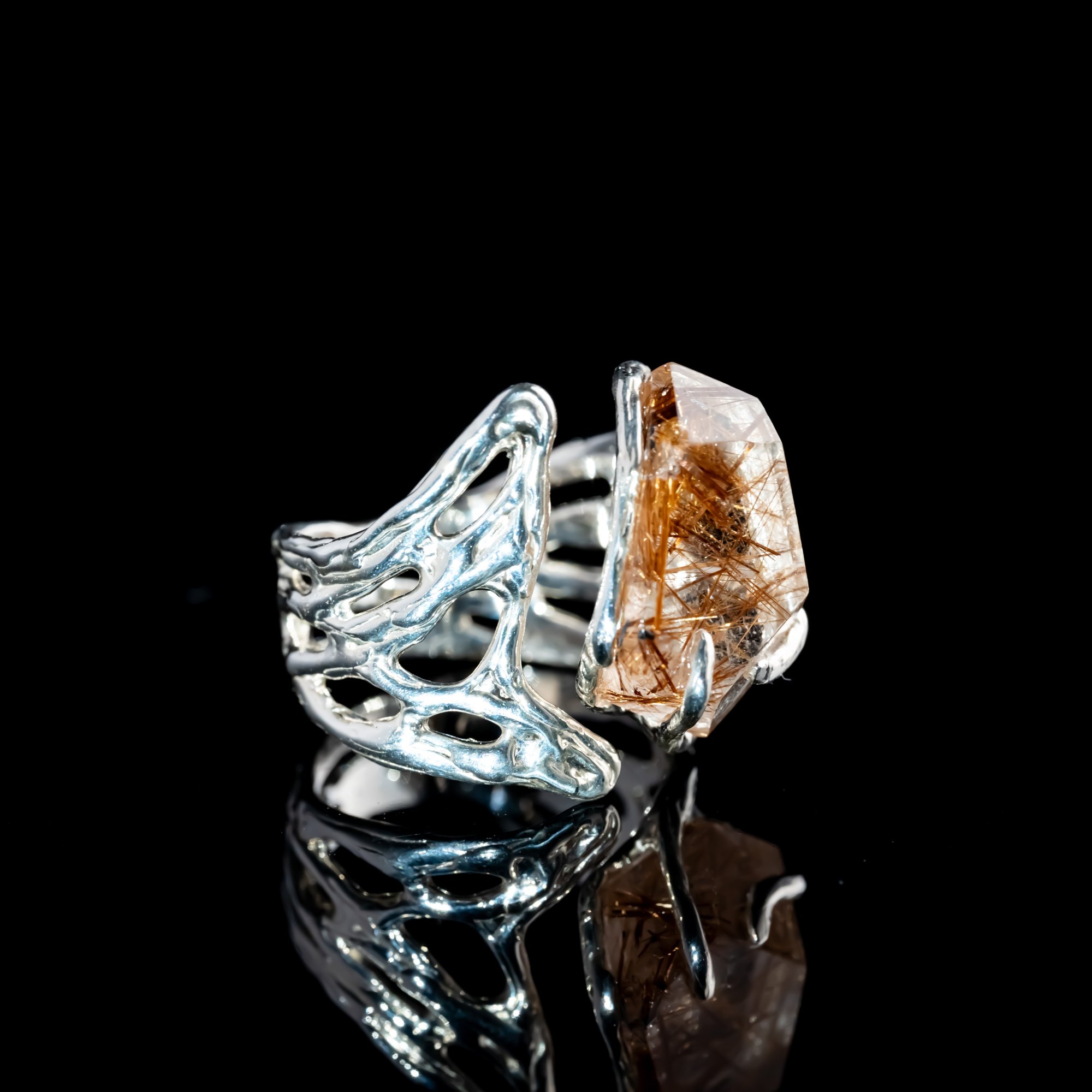 Каблучка з рутилованим кварцом - зображення 2