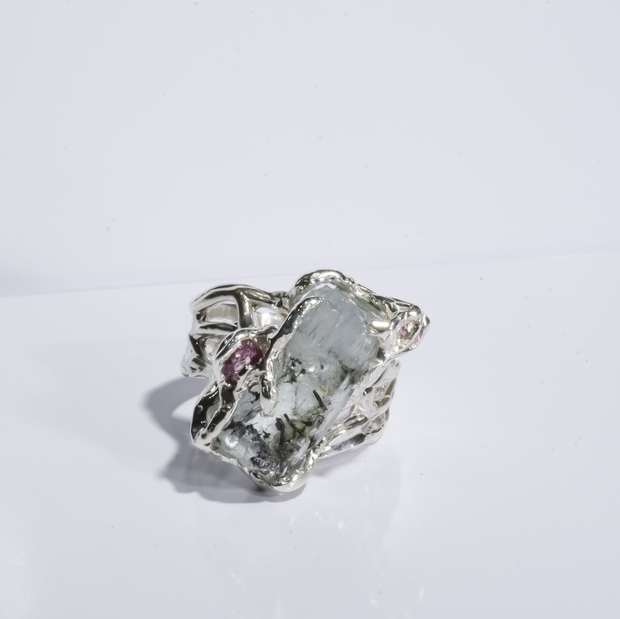 Каблучка з аквамарином та турмаліном - зображення 2