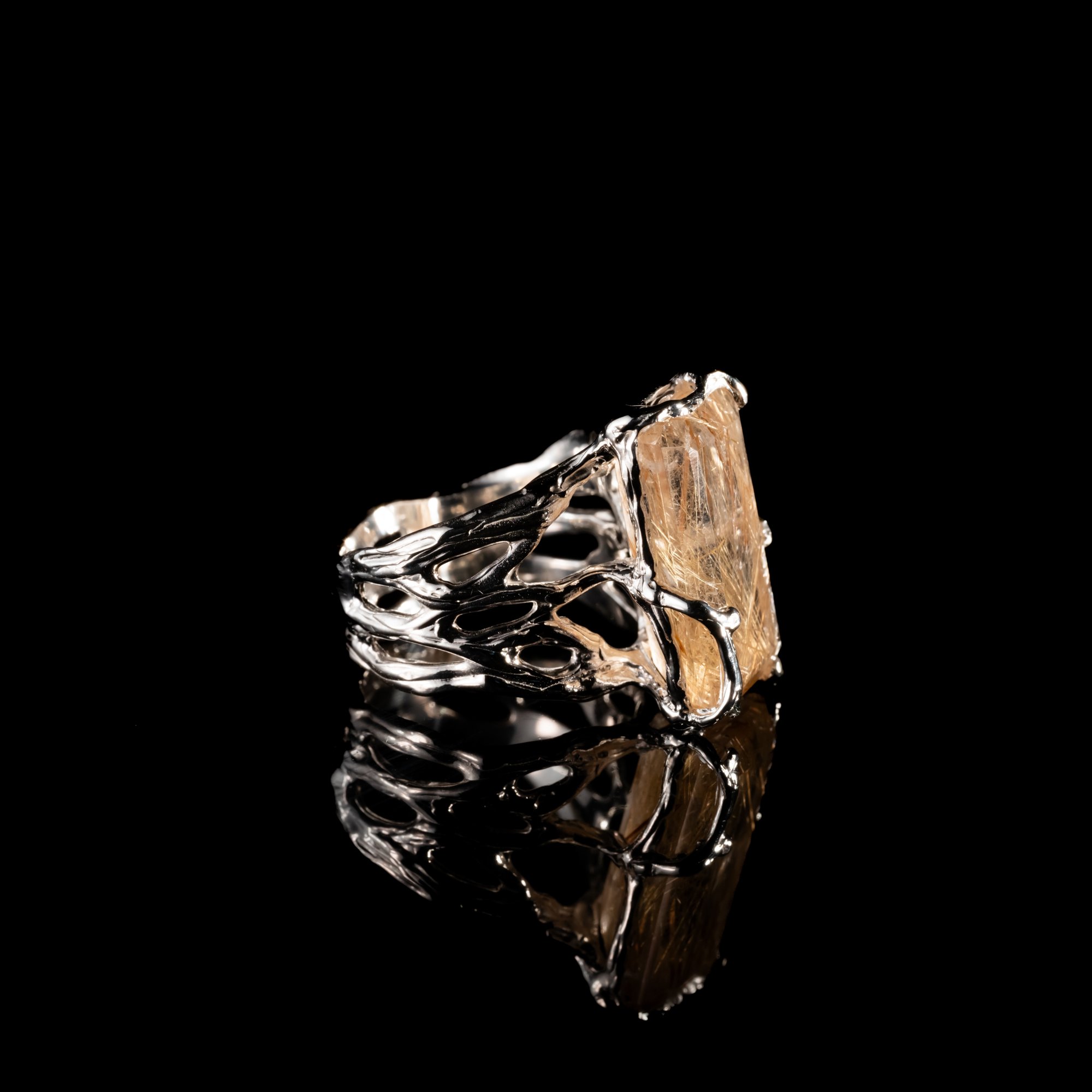 Каблучка з рутилованим кварцом - зображення 3