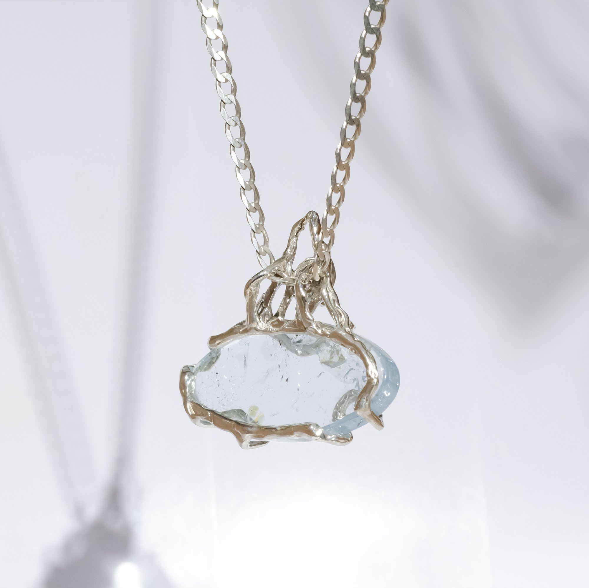 Кулон з блакитним топазом та турмаліном - зображення 4