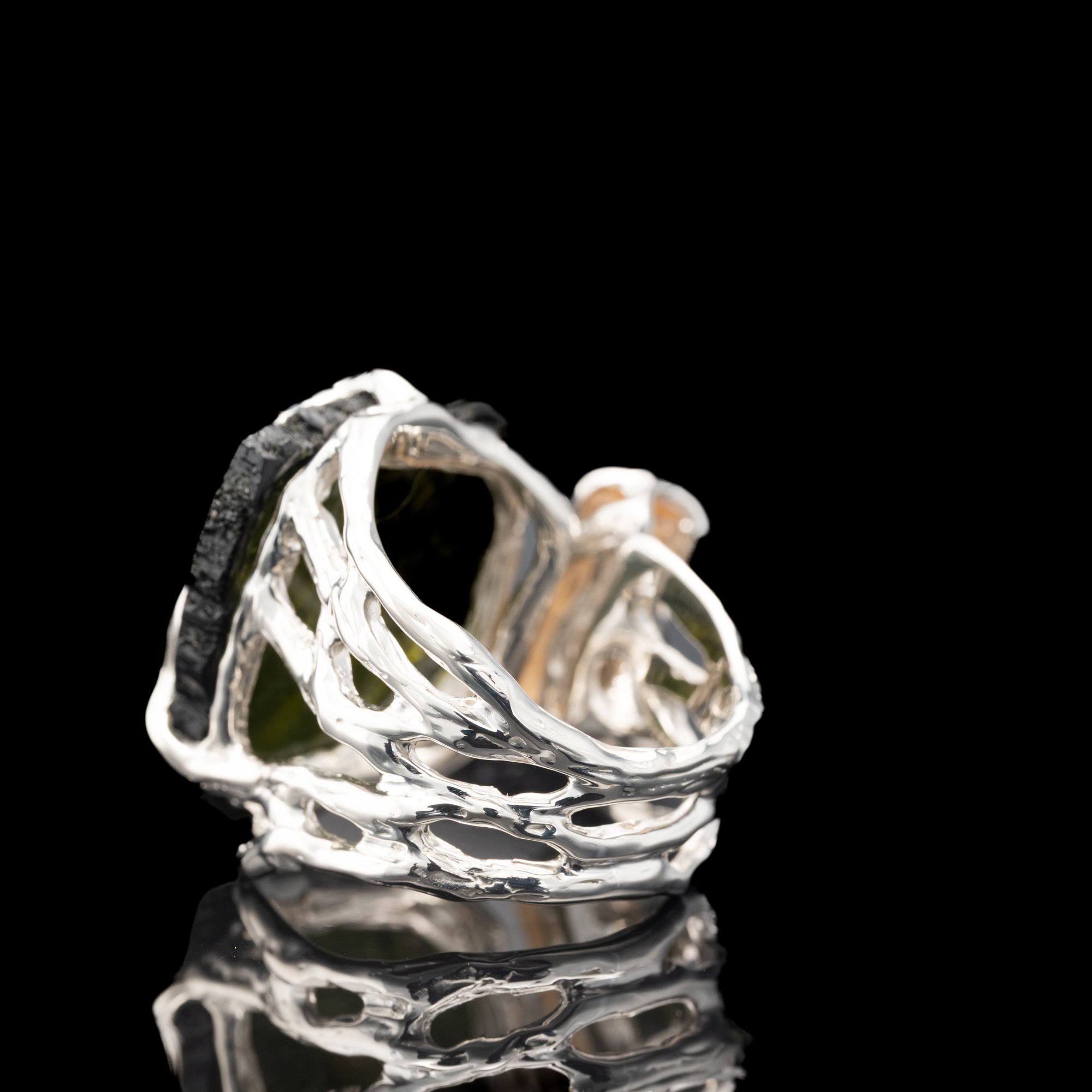 Каблучка з турмаліном та топазом імперіалом - зображення 3