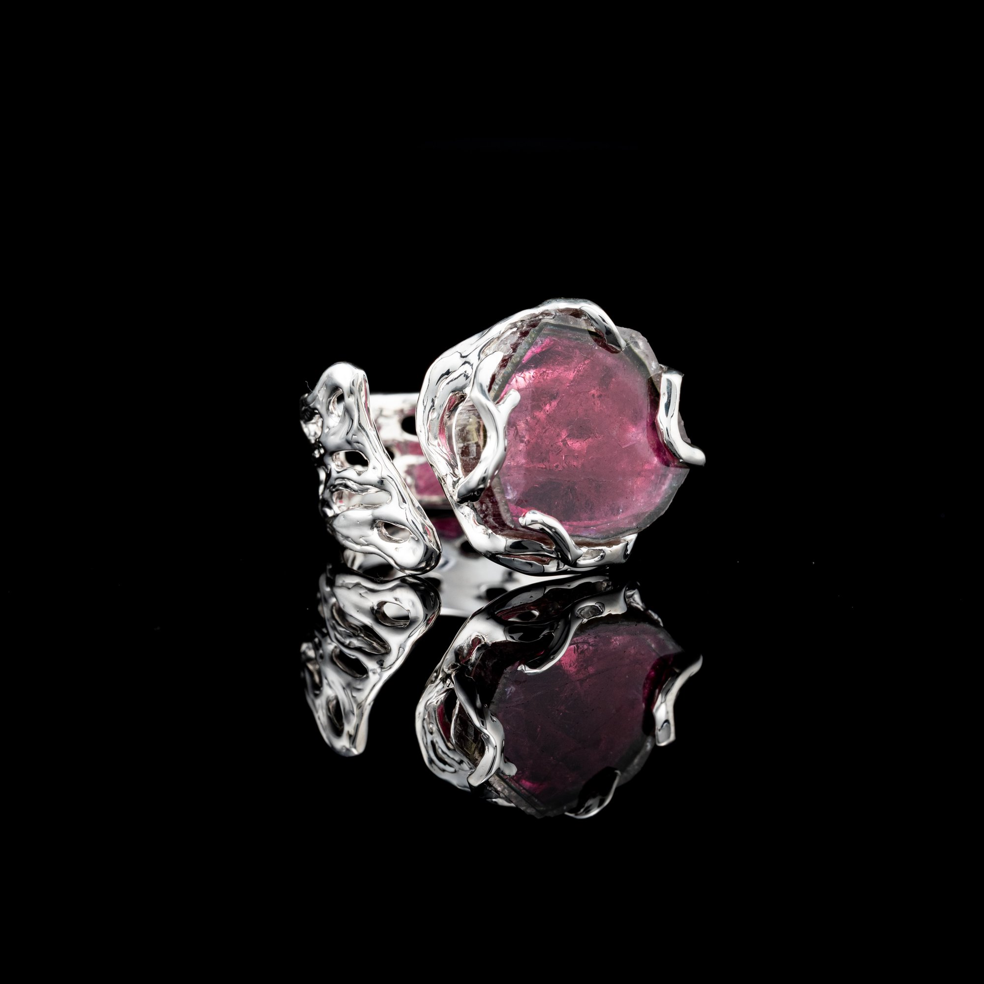 Каблучка з кавуновим турмаліном - зображення 2