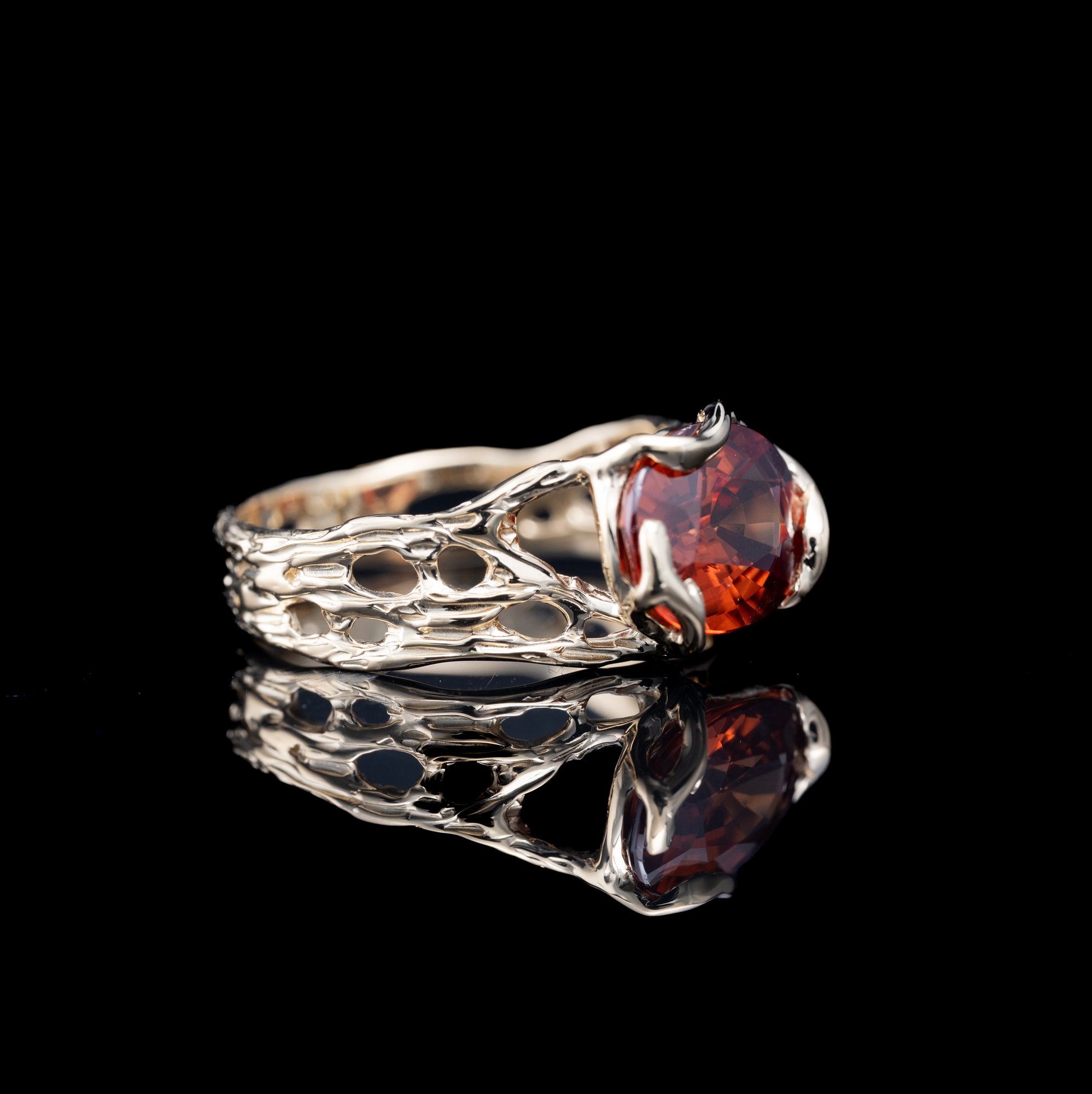 Золота каблучка з цирконом - зображення 2