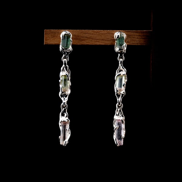 Сережки з турмалінами