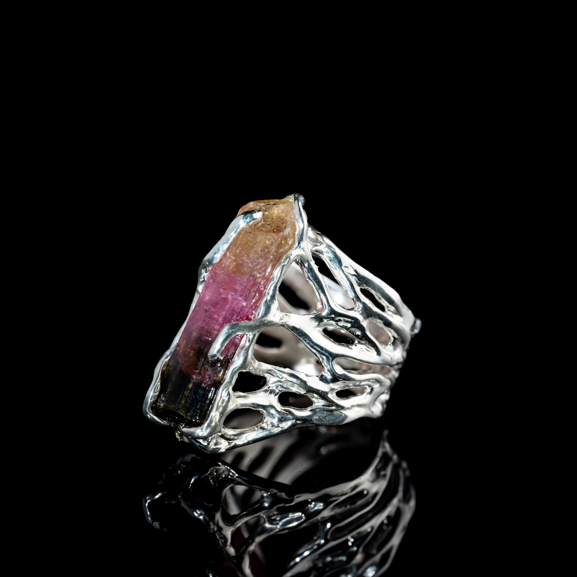 Каблучка з поліхромним турмаліном - зображення 2