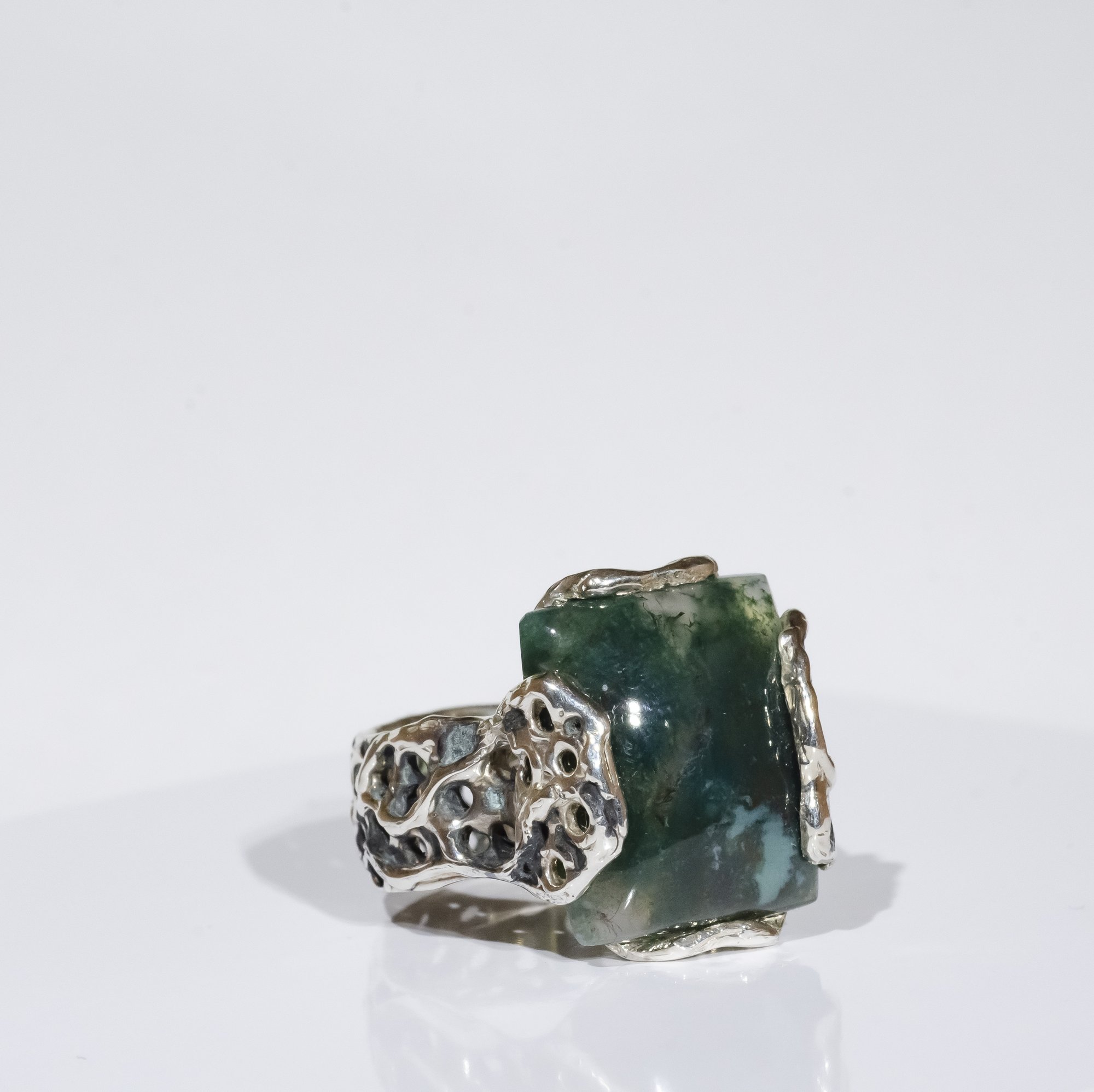 Каблучка з моховим агатом - зображення 8