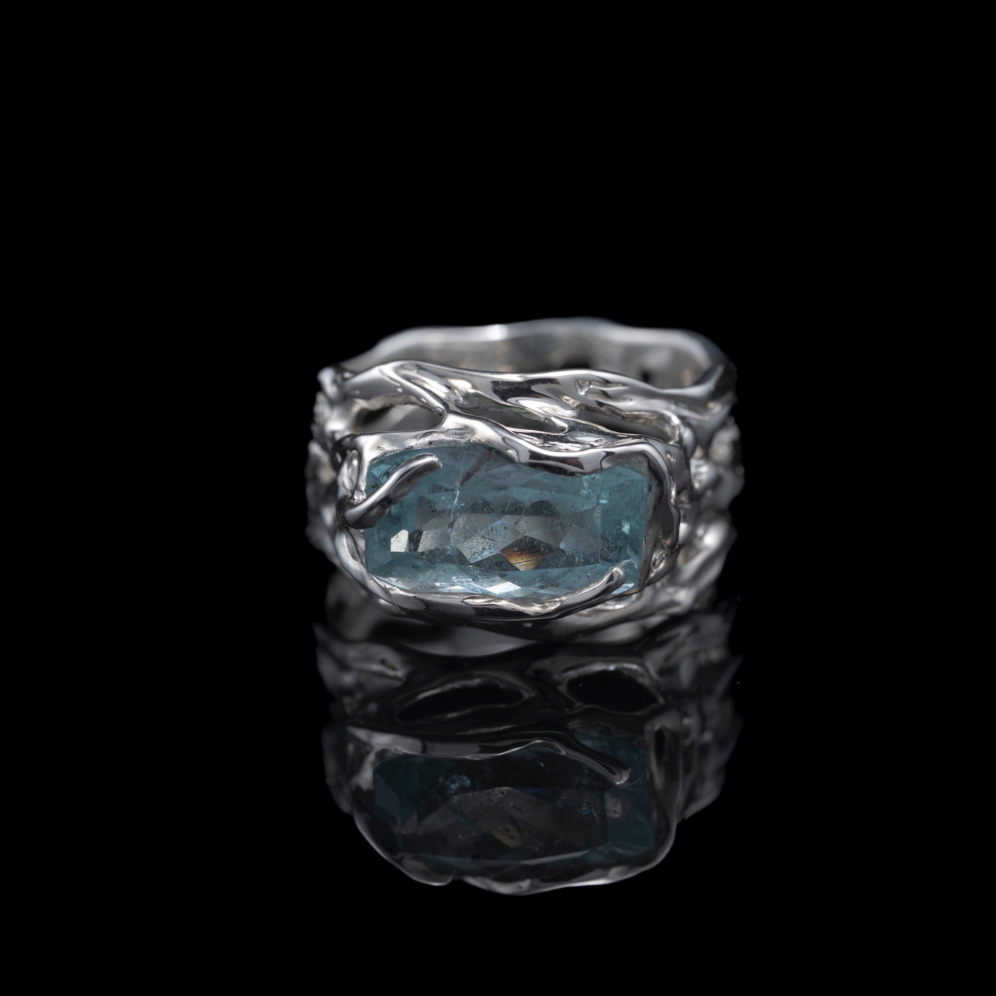 Каблучка з аквамарином